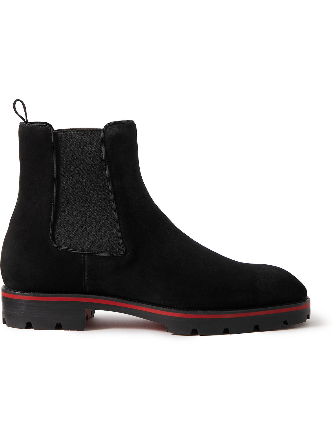 CHRISTIAN LOUBOUTIN ALPINO WAXED-SUEDE CHELSEA BOOTS