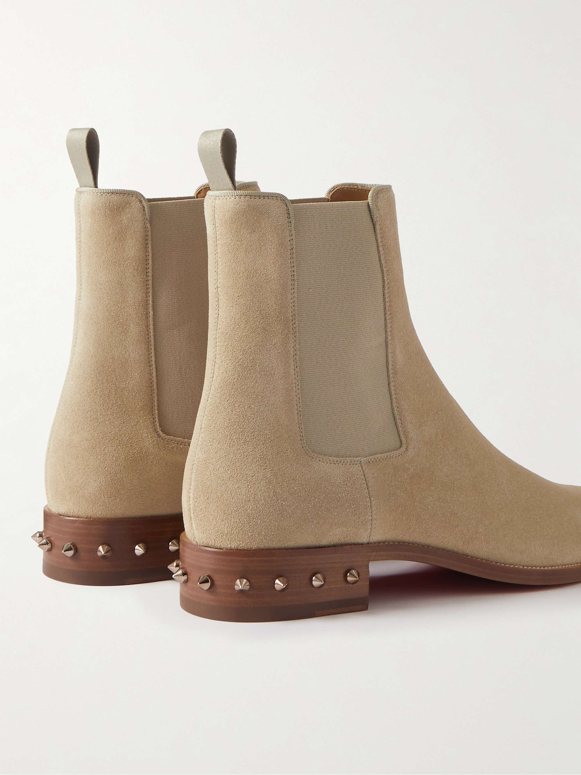 CHRISTIAN LOUBOUTIN So Samson Studded Suede Chelsea Boots