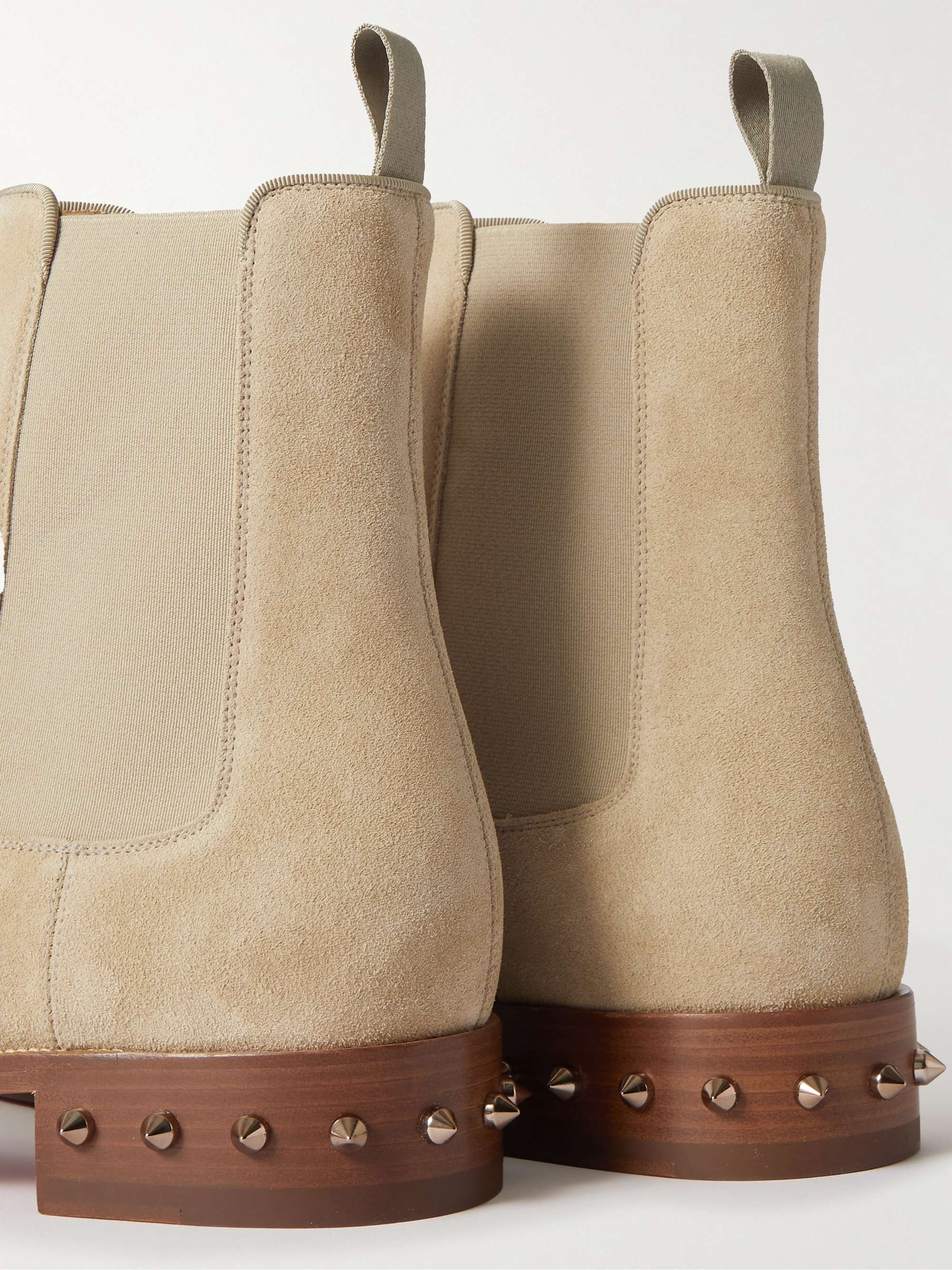 CHRISTIAN LOUBOUTIN So Samson Studded Suede Chelsea Boots