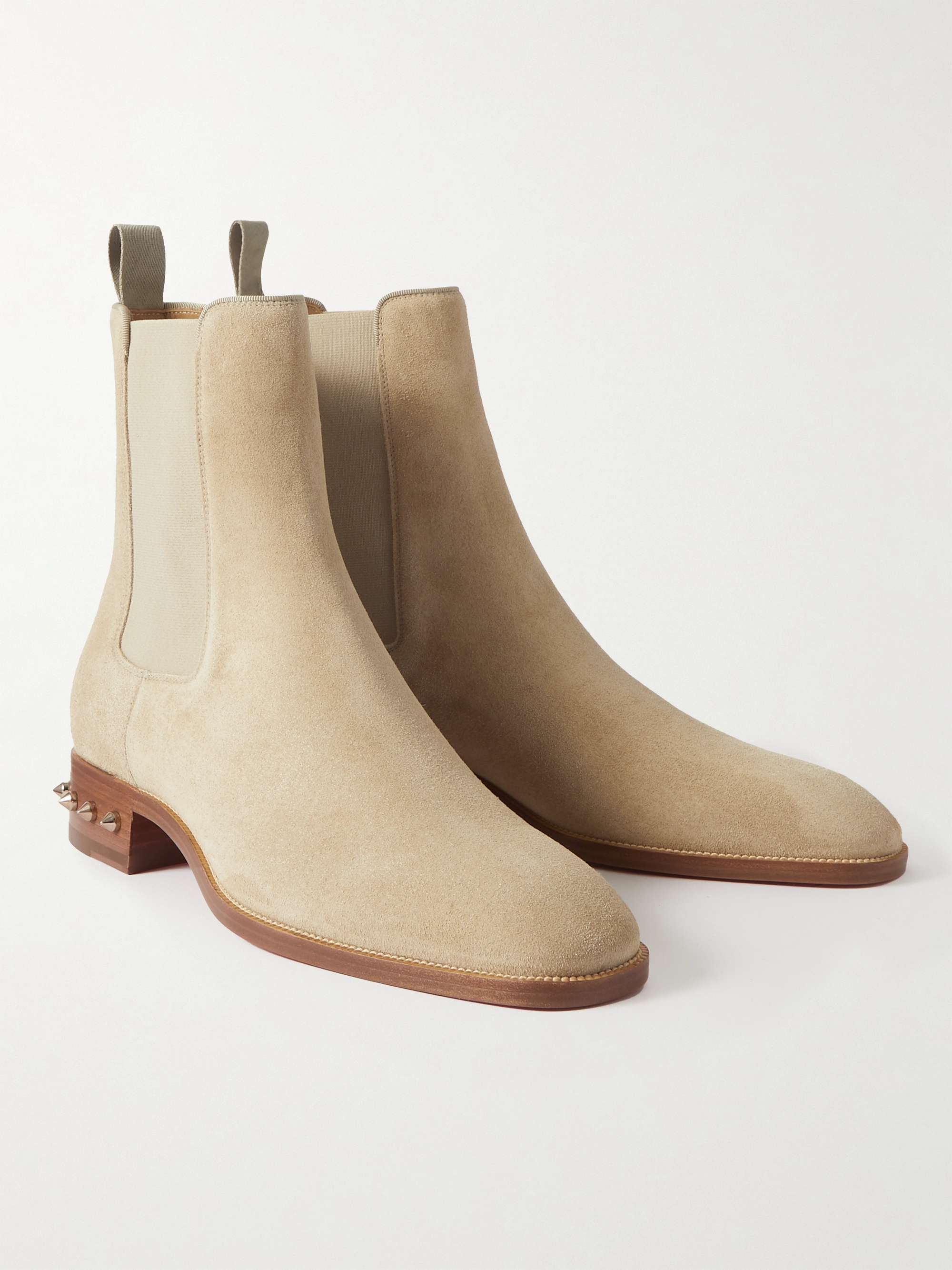 CHRISTIAN LOUBOUTIN So Samson Studded Suede Chelsea Boots