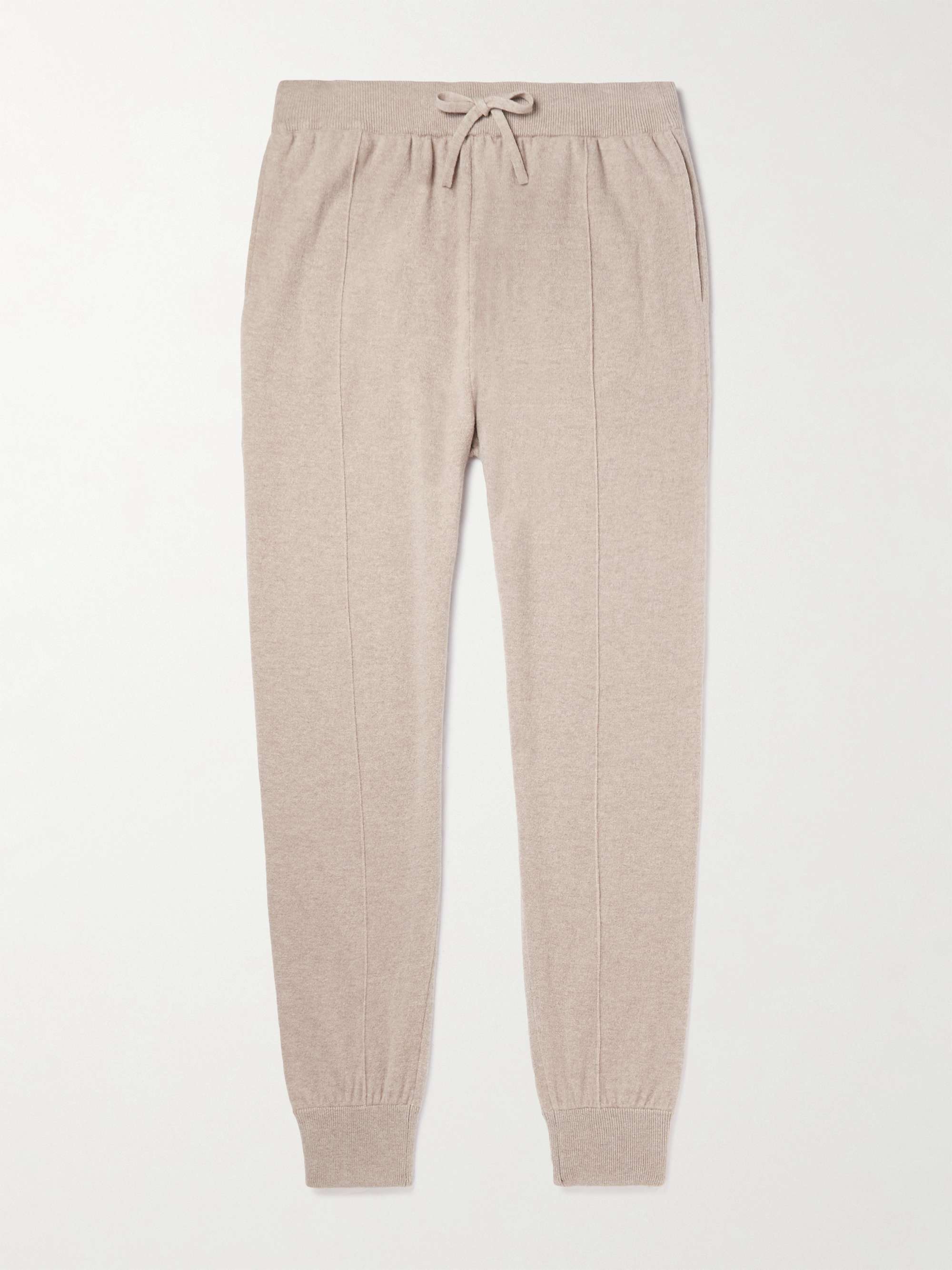 Tapered Pintucked Wool and Cashmere-Blend Sweatpants