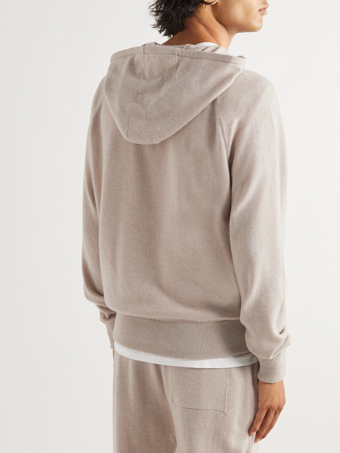 Shop Mr P Wool And Cashmere-blend Hoodie In Neutrals