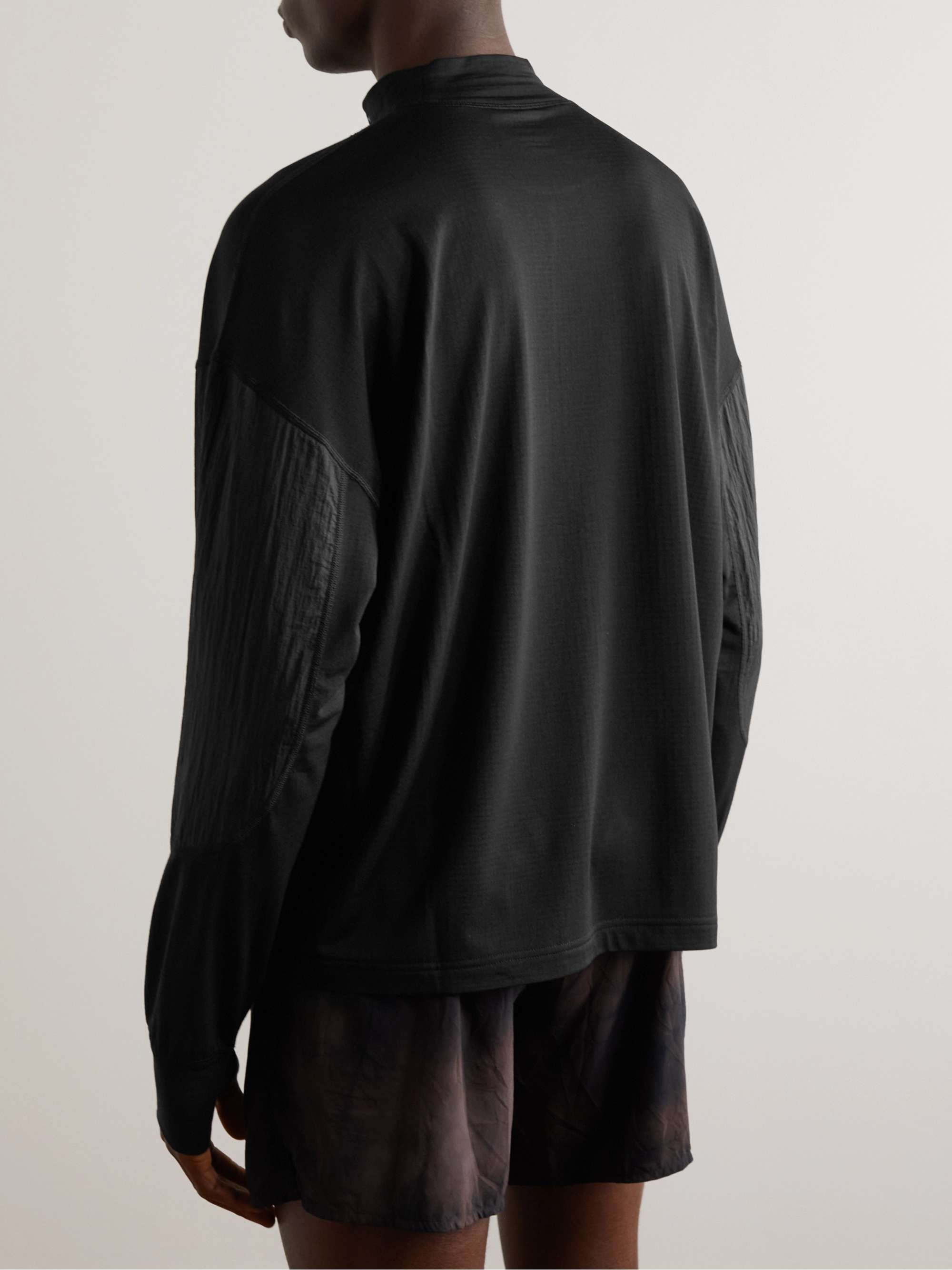 SATISFY Ripstop-Trimmed GhostFleece™ Mock-Neck T-Shirt