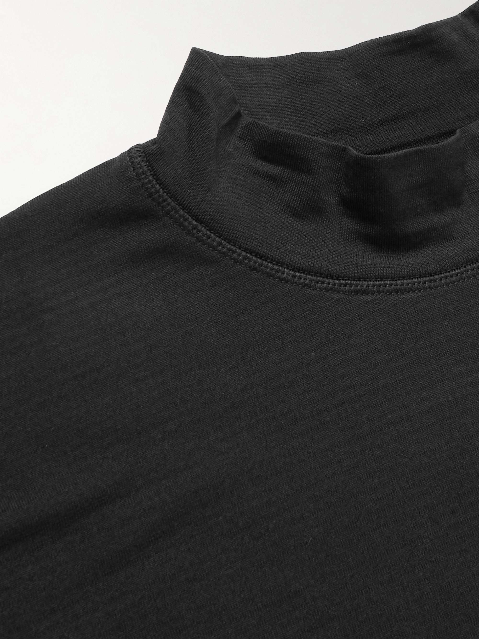 SATISFY Ripstop-Trimmed GhostFleece™ Mock-Neck T-Shirt