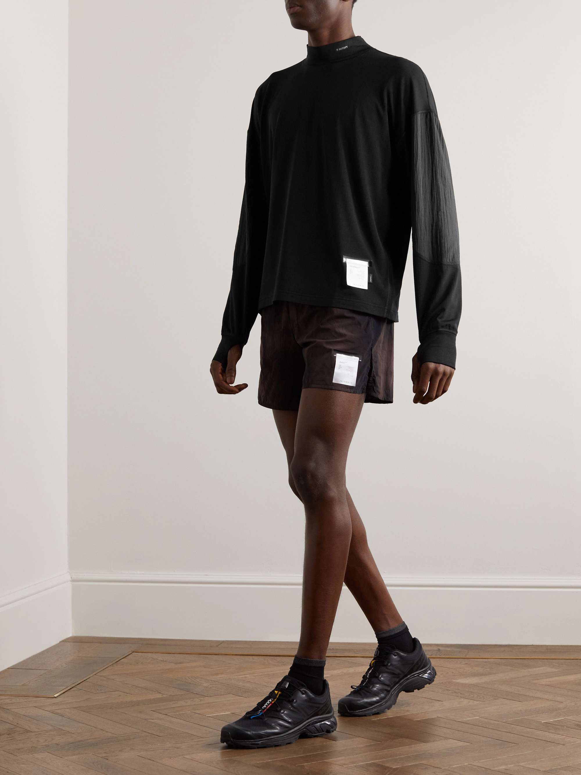 SATISFY Ripstop-Trimmed GhostFleece™ Mock-Neck T-Shirt