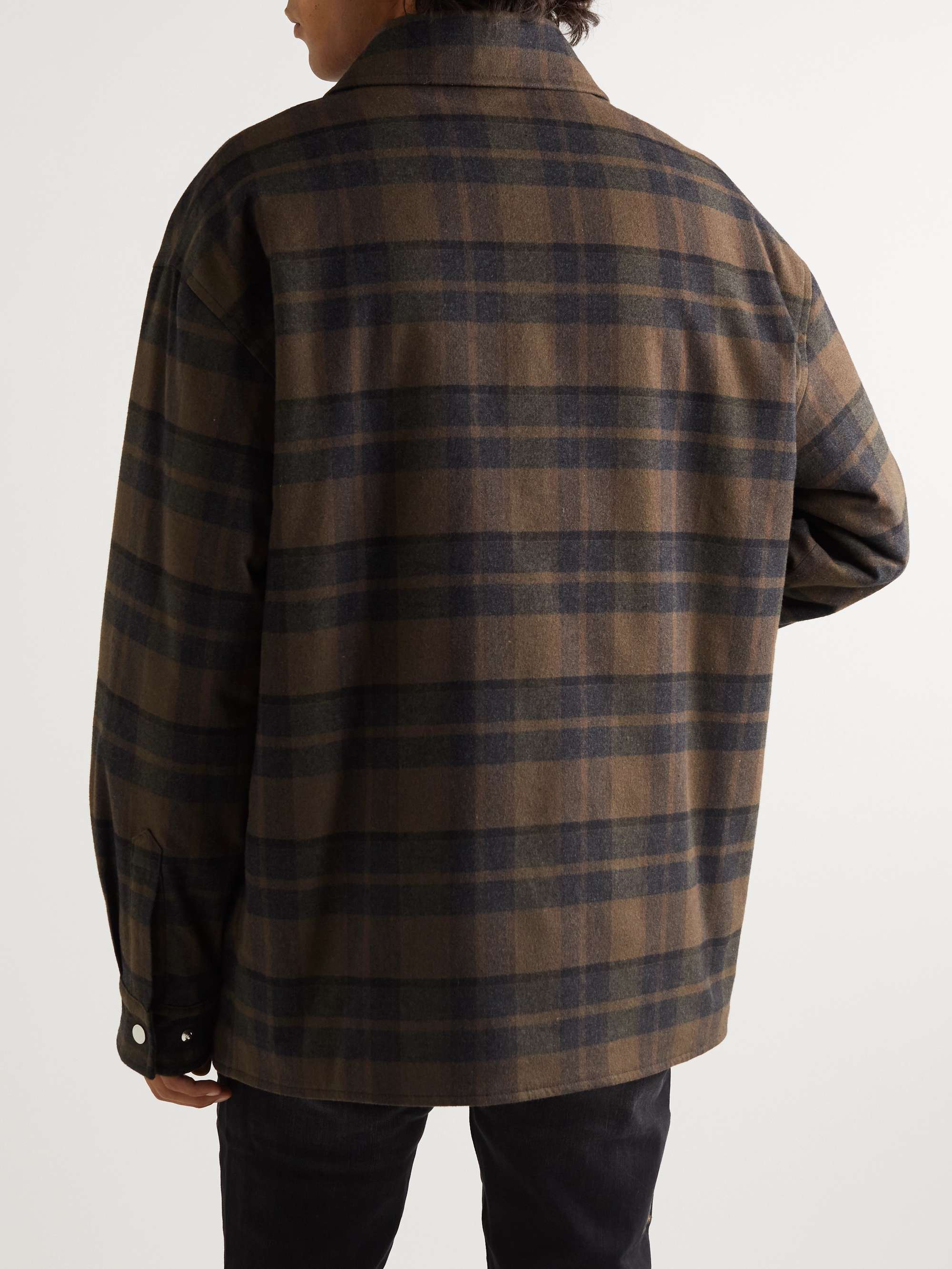 AMIRI Checked Padded Cotton-Blend Flannel Overshirt