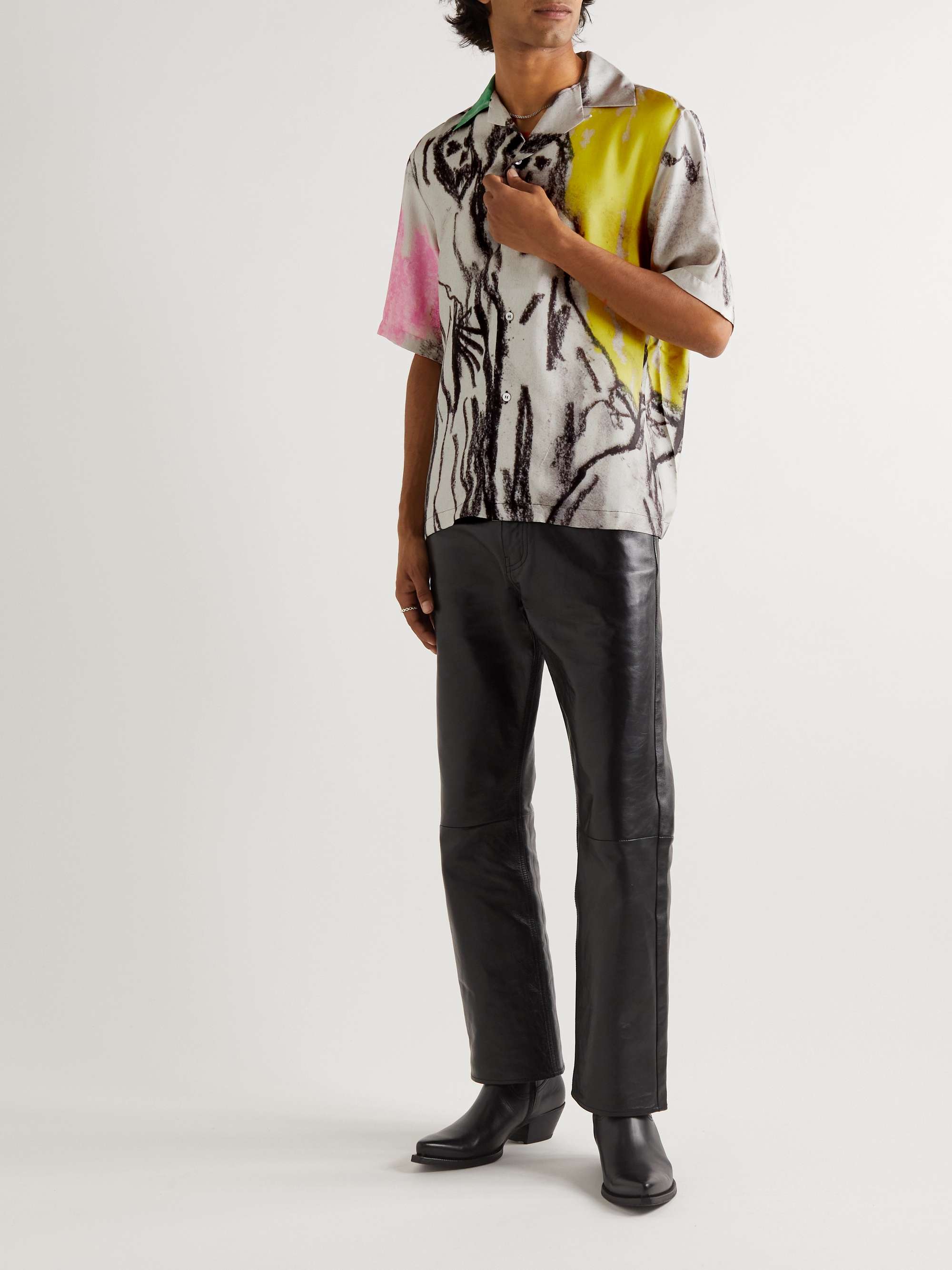 AMIRI + Wes Lang Convertible-Collar Printed Silk-Twill Shirt for Men ...