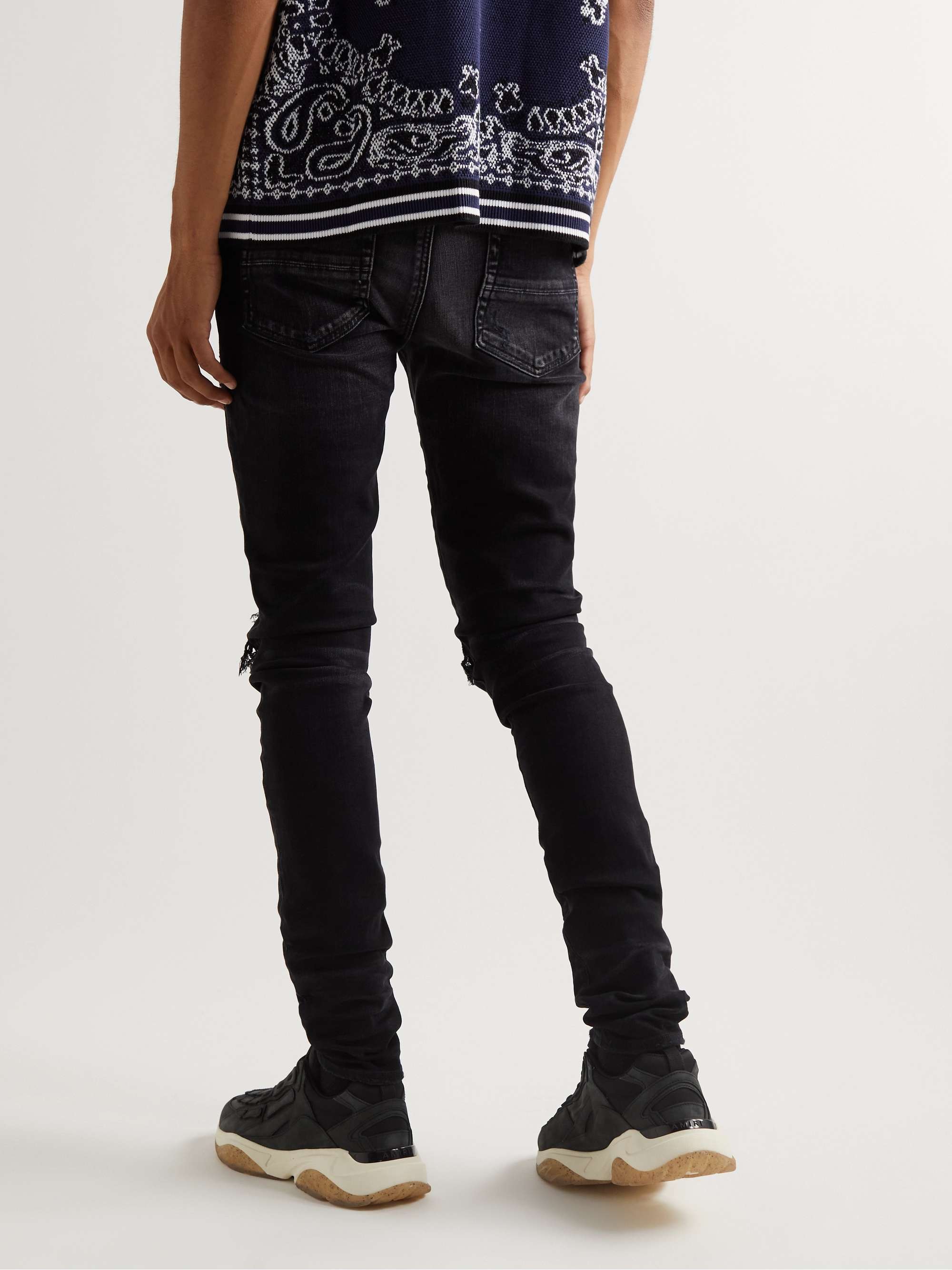 AMIRI MX1 Skinny-Fit Panelled Distressed Jeans