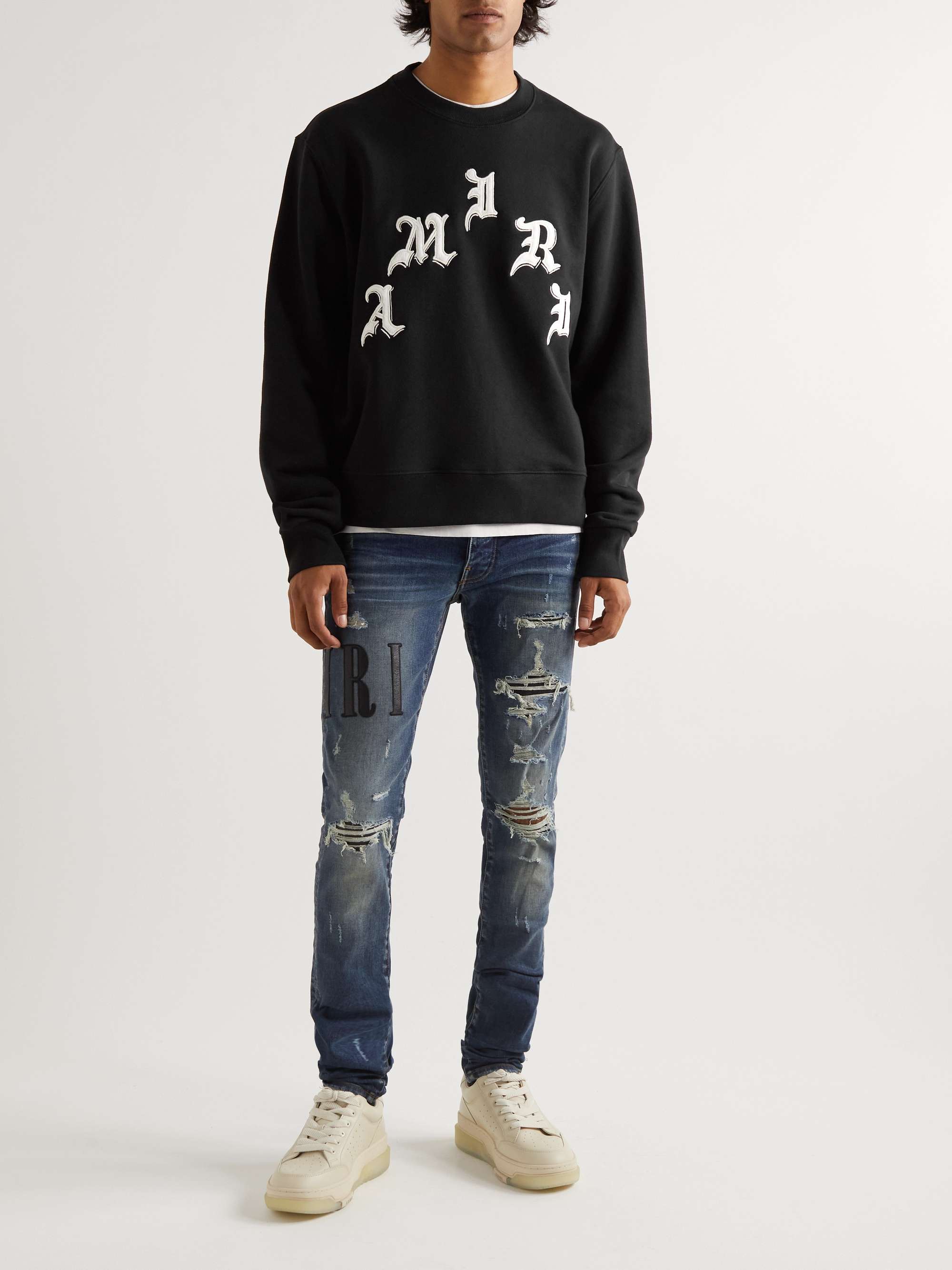 AMIRI + Wes Lang Logo-Embroidered Cotton-Jersey Sweatshirt