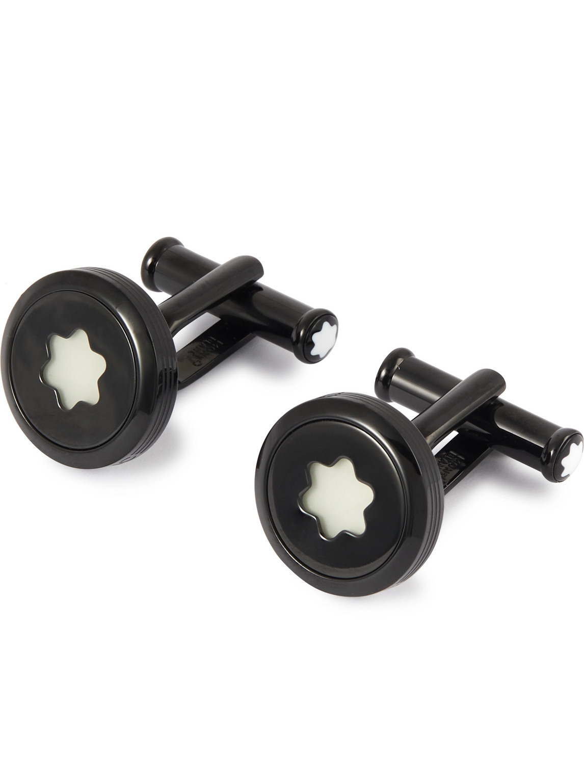 Montblanc Starwalker Stainless Steel And Acrylic Cufflinks In Black