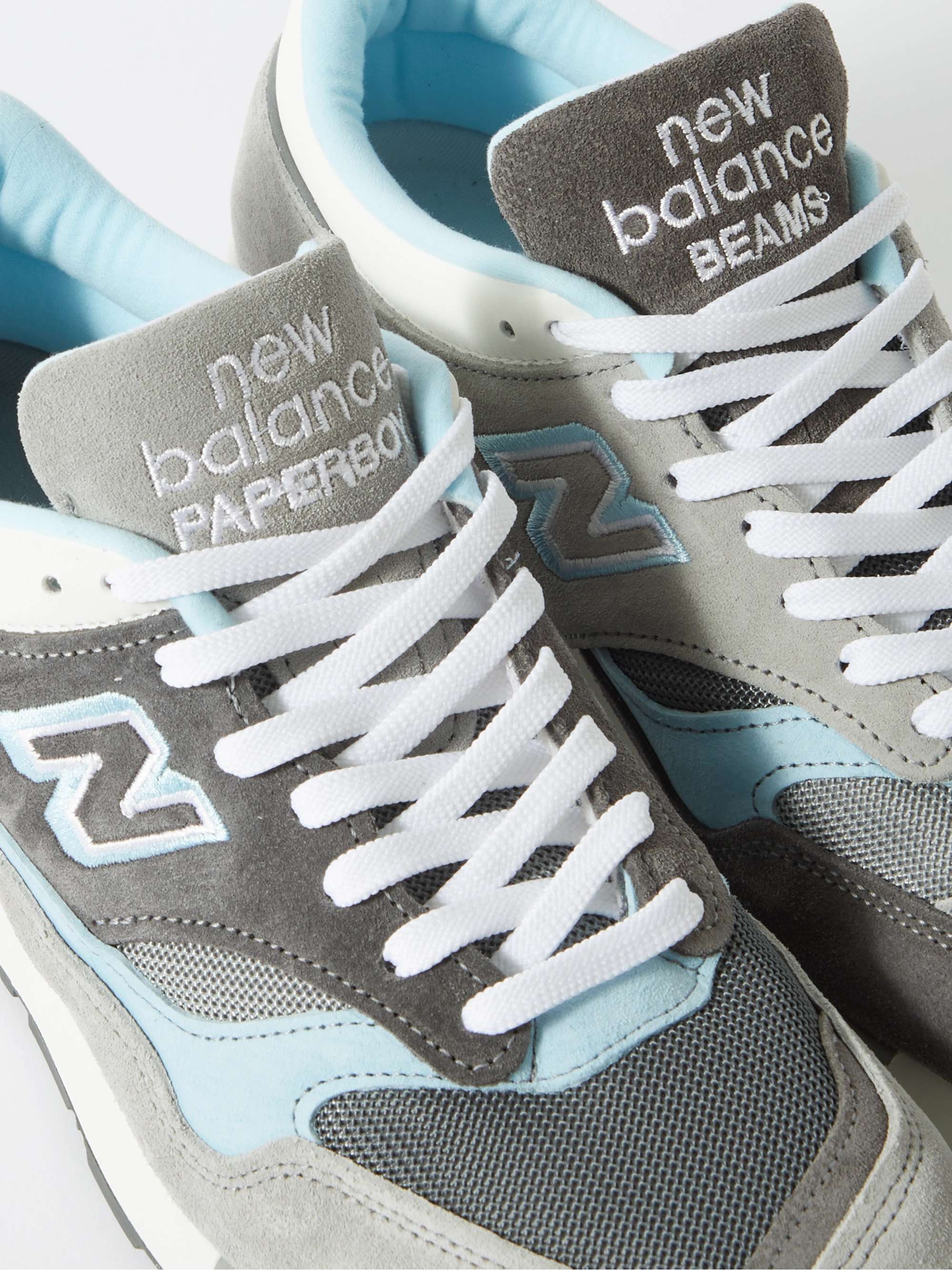 NEW BALANCE + Beams + Paperboy MIUK 1500 Leather, Mesh and Suede Sneakers