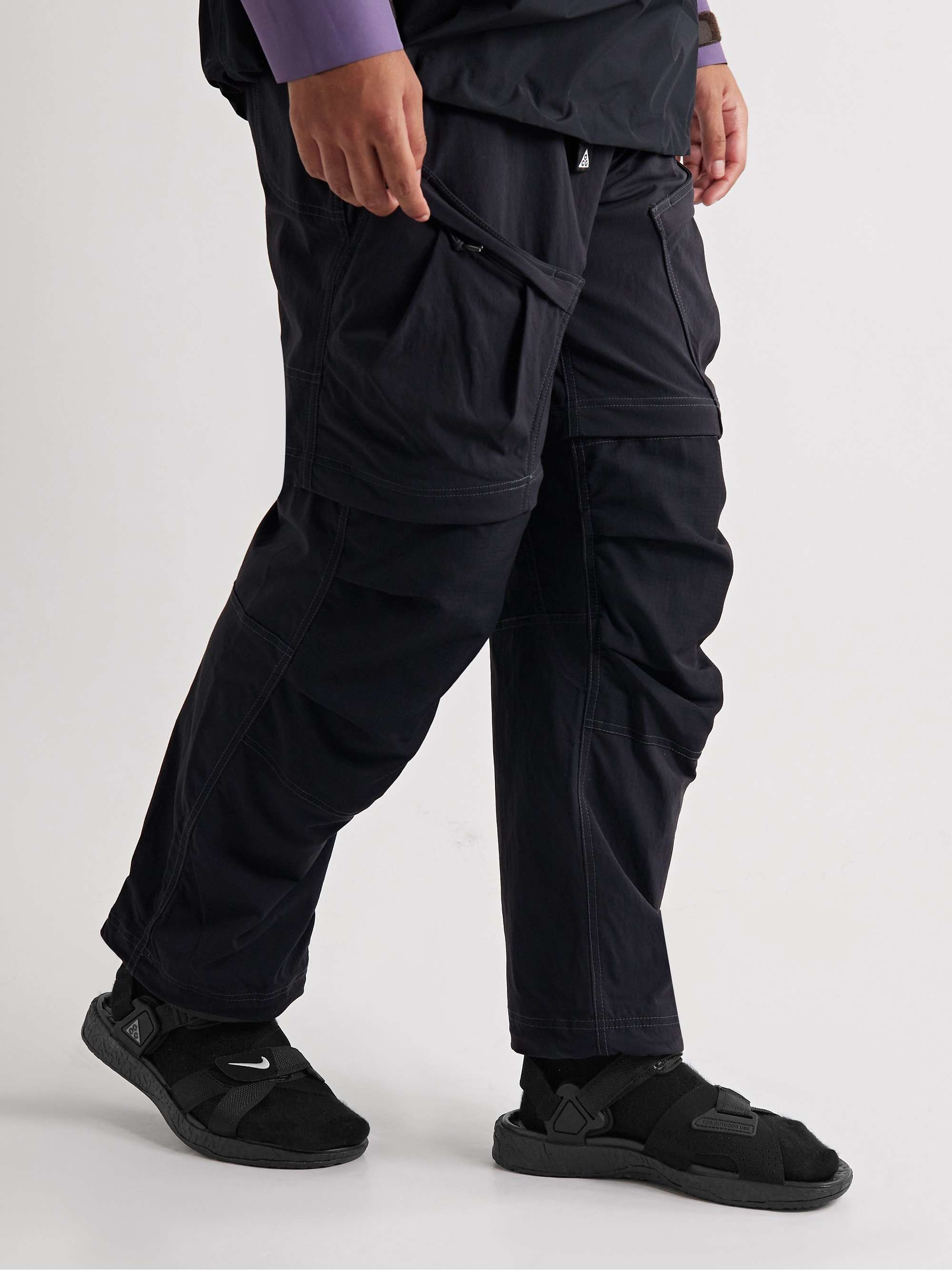NIKE ACG Air Deschutz+ Suede and Webbing-Trimmed Rubber Sandals