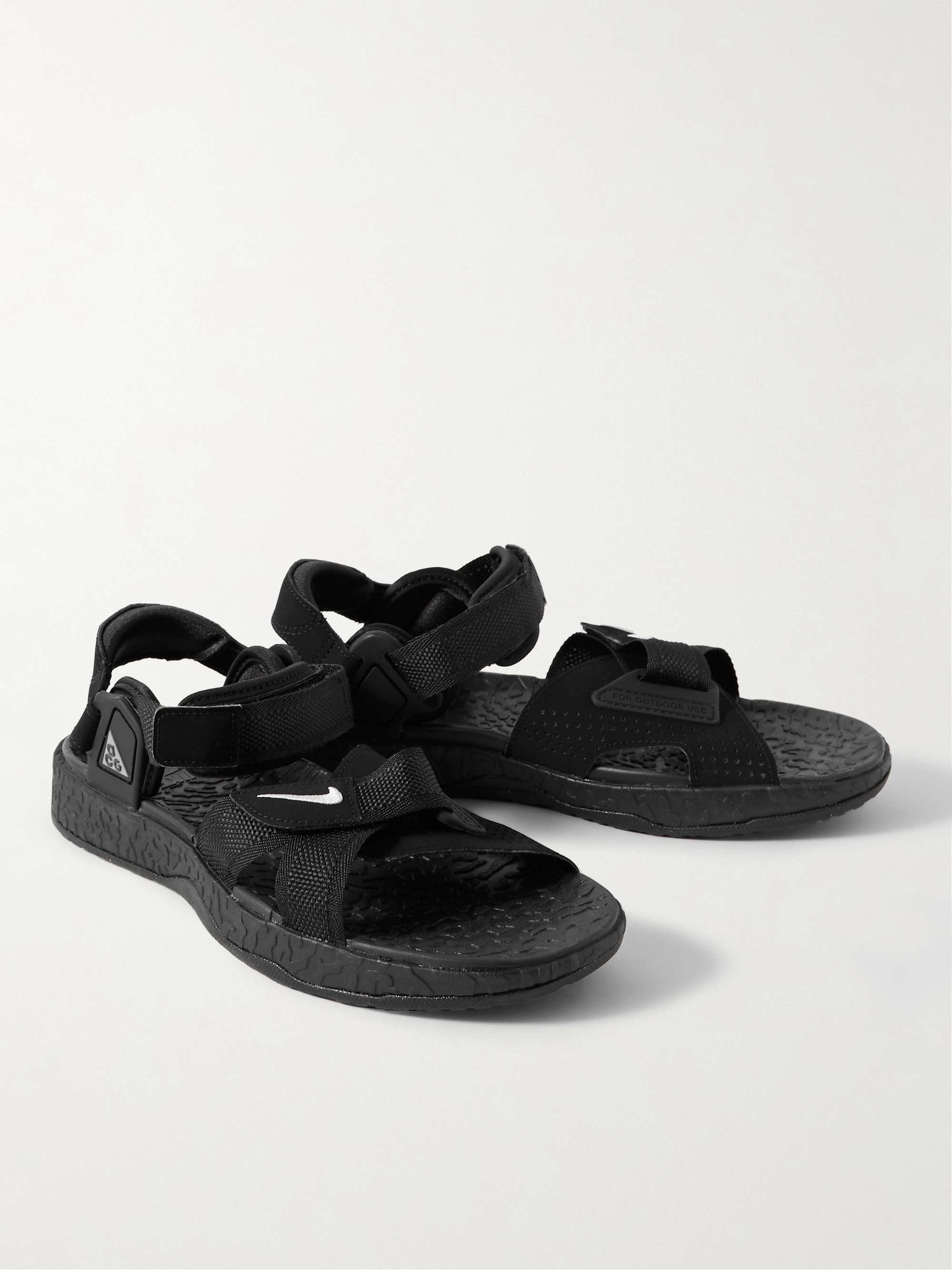 NIKE ACG Air Deschutz+ Suede and Webbing-Trimmed Rubber Sandals