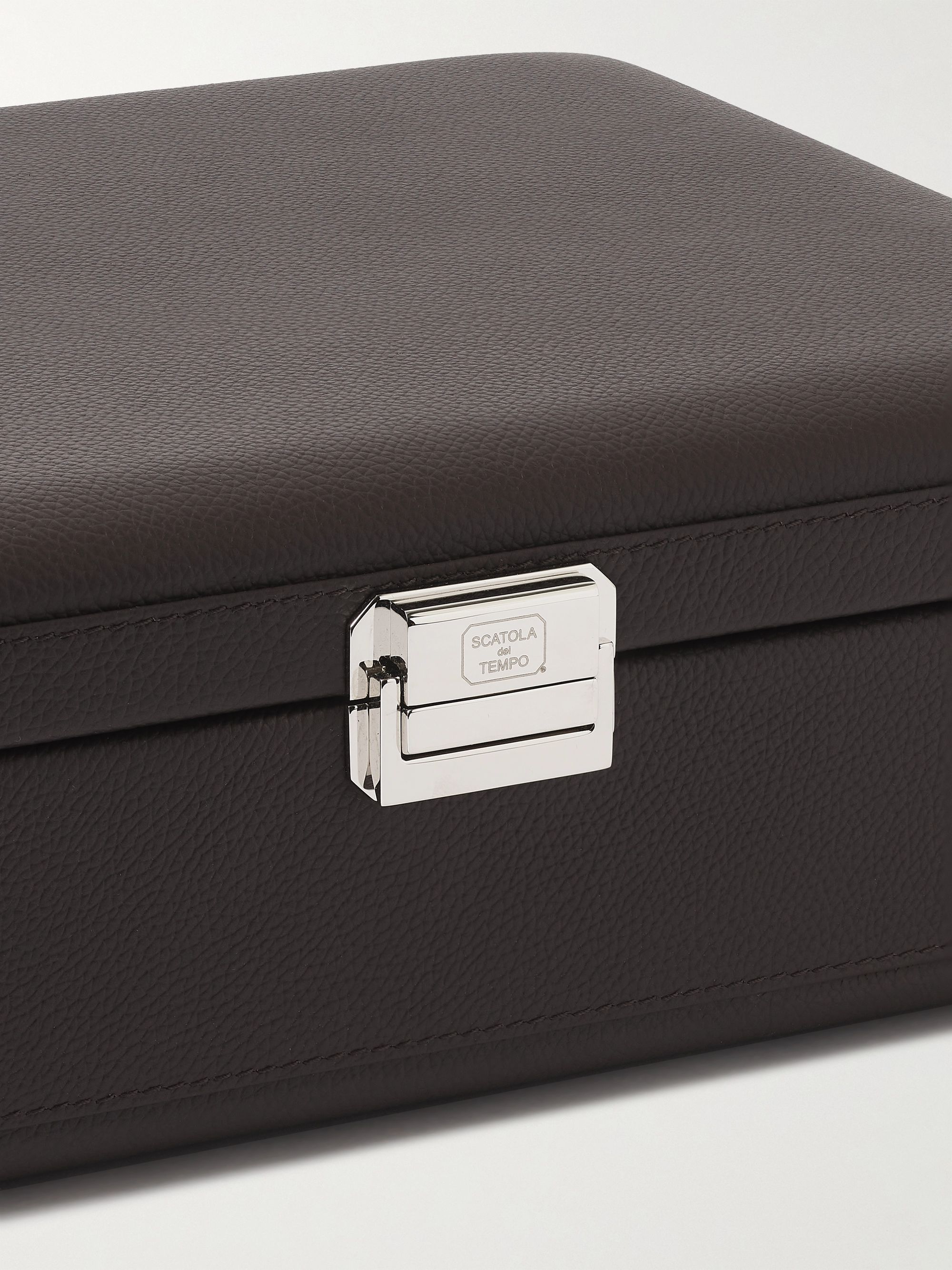 SCATOLA DEL TEMPO Valigetta Full-Grain Leather 8-Piece Travel Watch Case