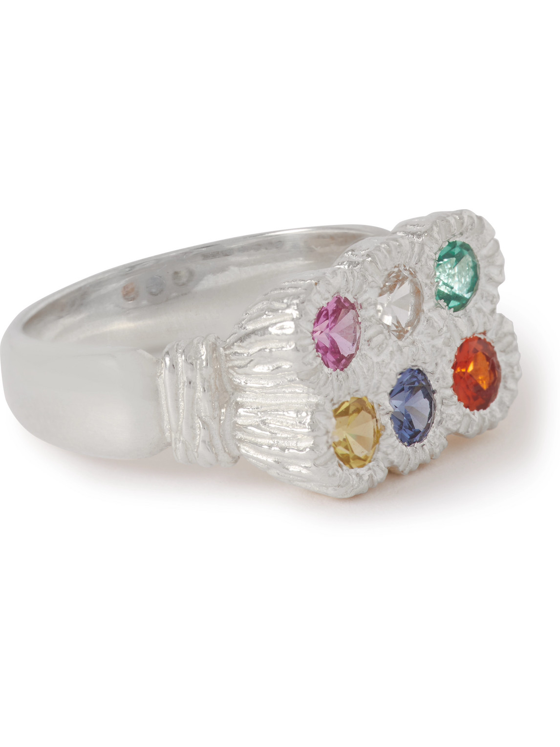 Bleue Burnham Flowers Grow Together Sterling Silver Sapphire Ring In Silver
