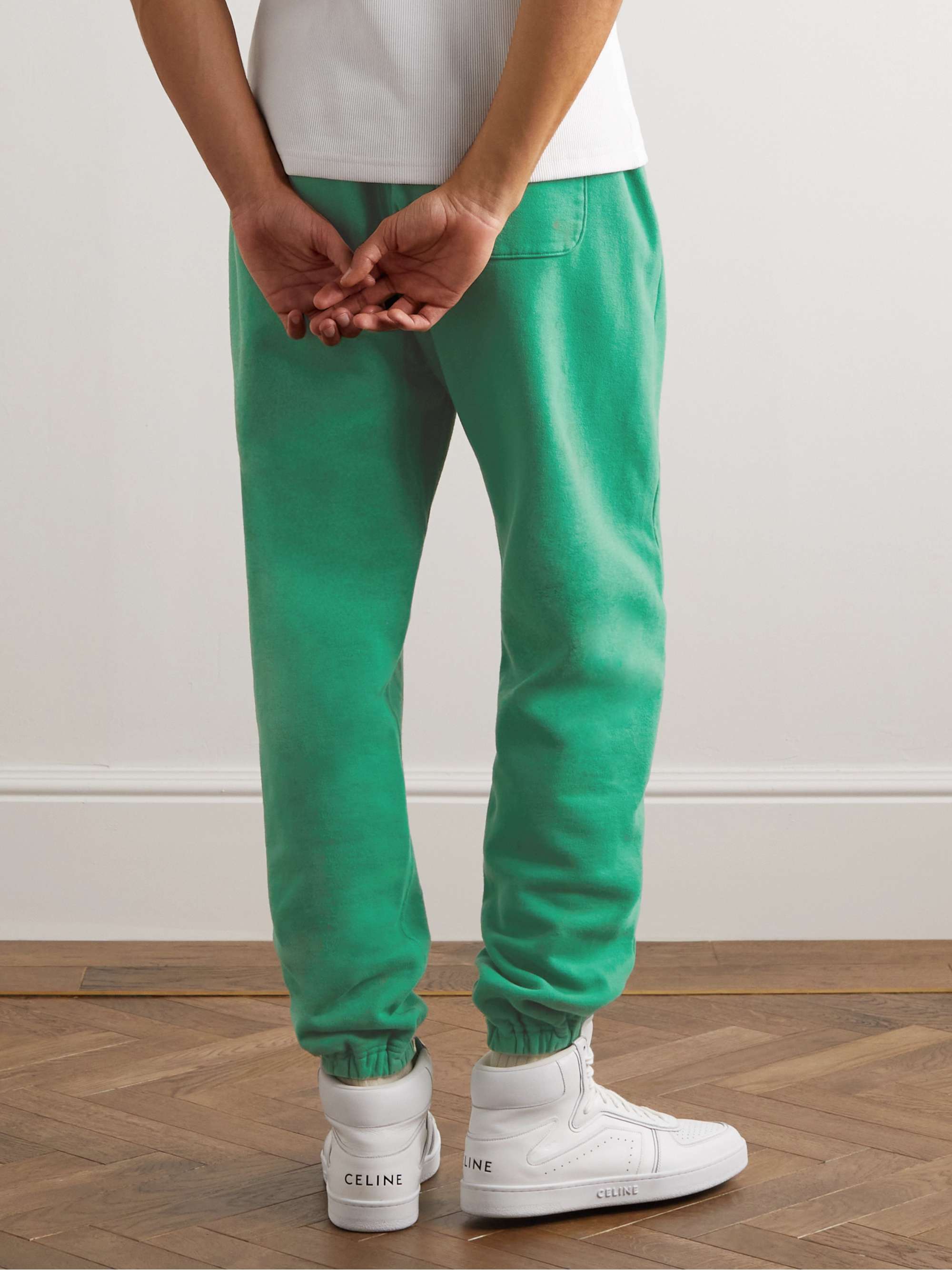 SAINT MXXXXXX Collegiate Tapered Logo-Print Cotton-Jersey Sweatpants