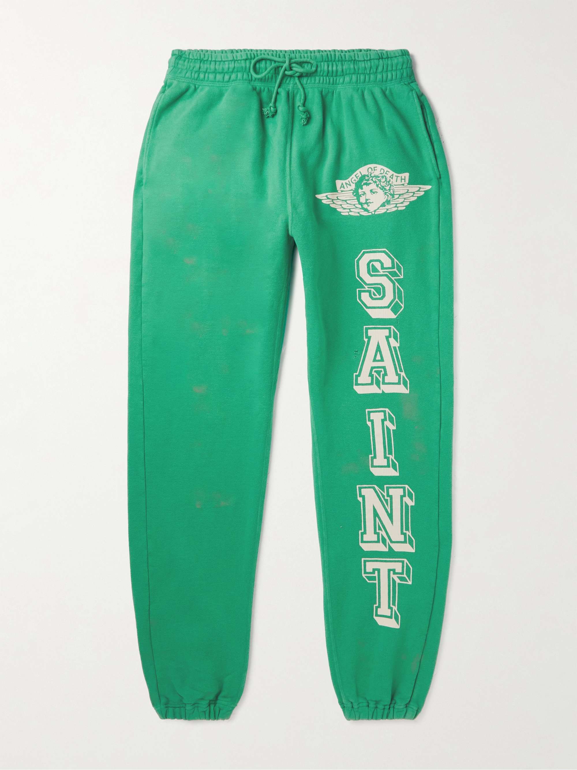 SAINT MXXXXXX Collegiate Tapered Logo-Print Cotton-Jersey Sweatpants