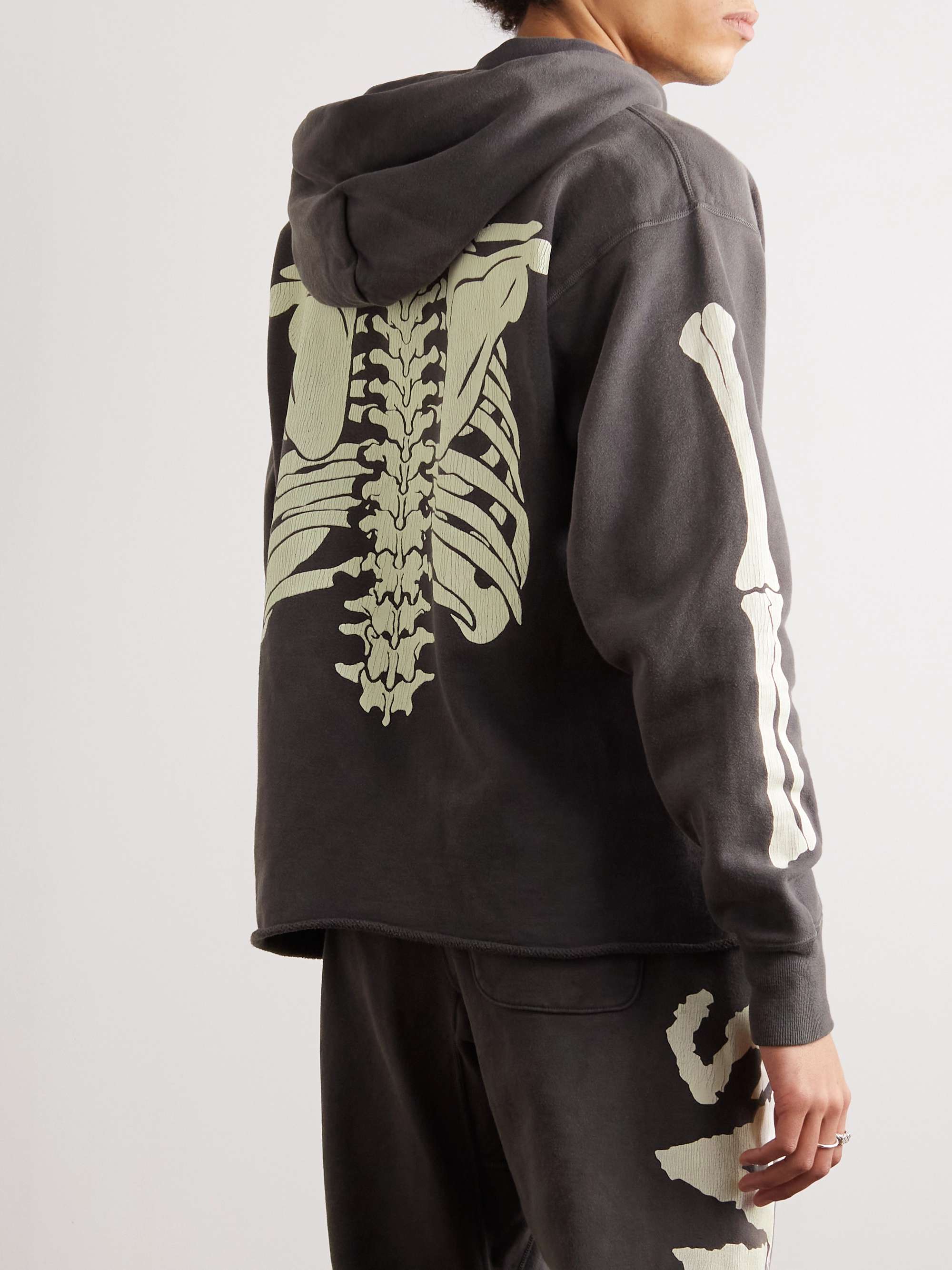 Distressed Printed Cotton-Jersey Hoodie