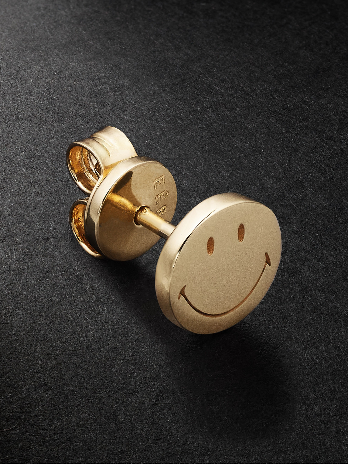 Eéra Smiley Gold Single Earring