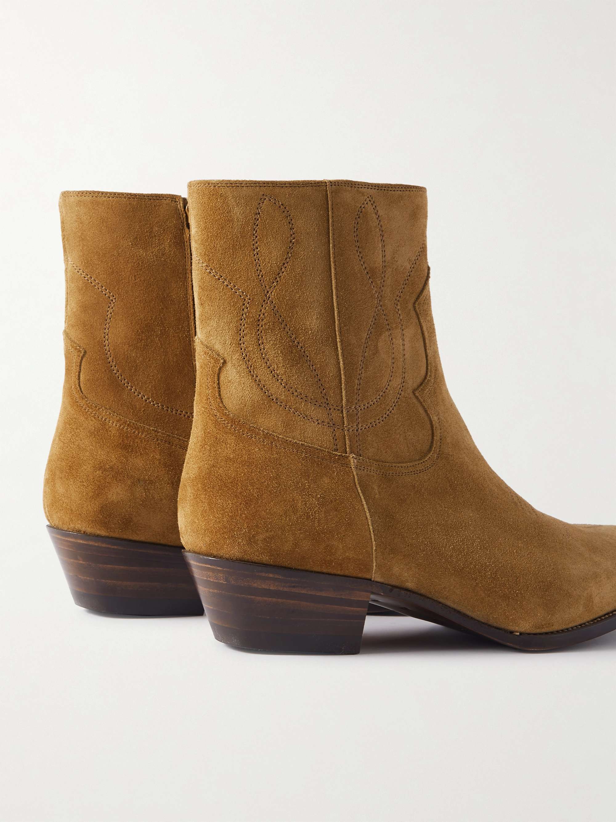 Western Embroidered Suede Boots