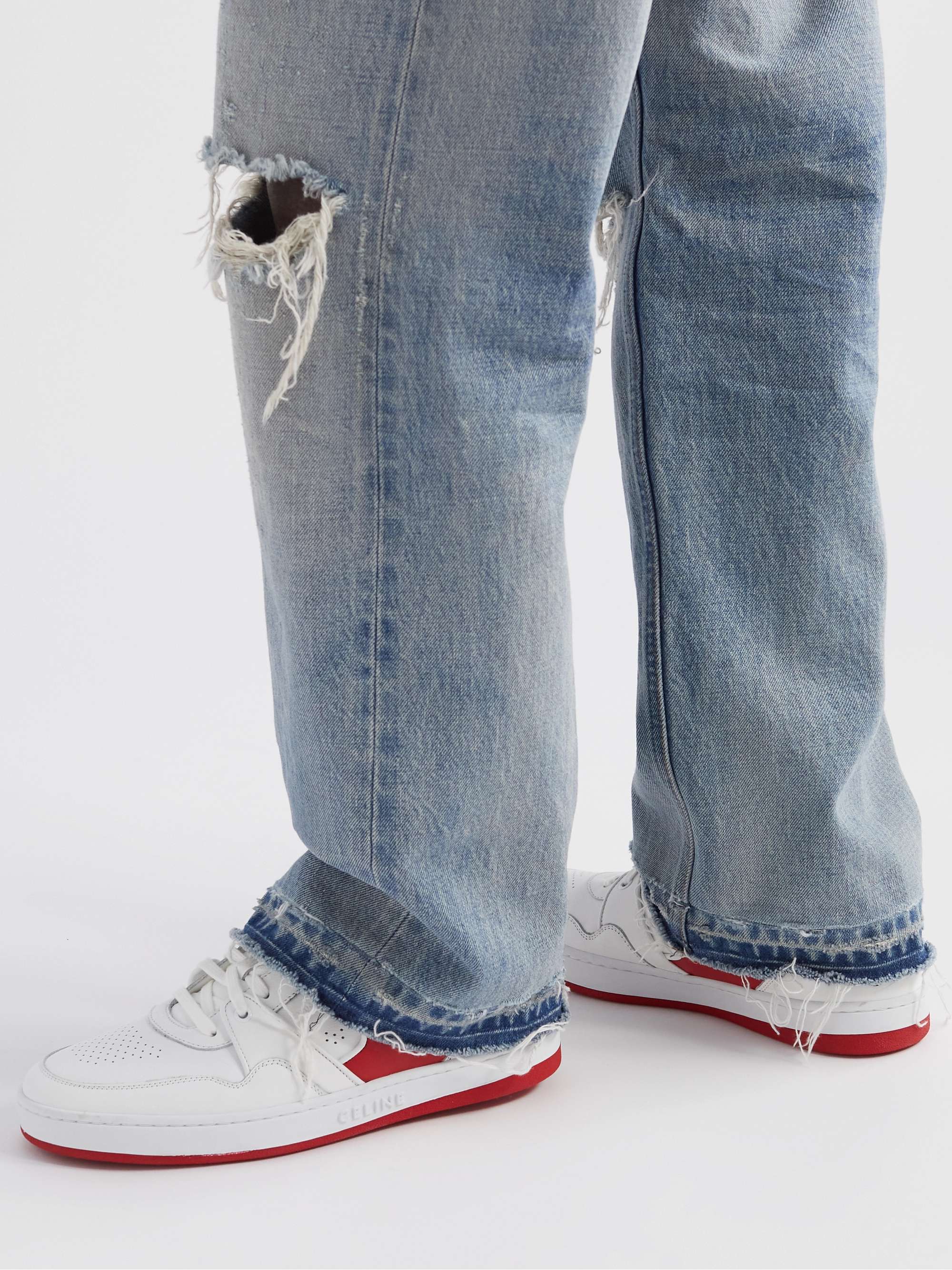 CELINE HOMME Two-Tone Leather Sneakers