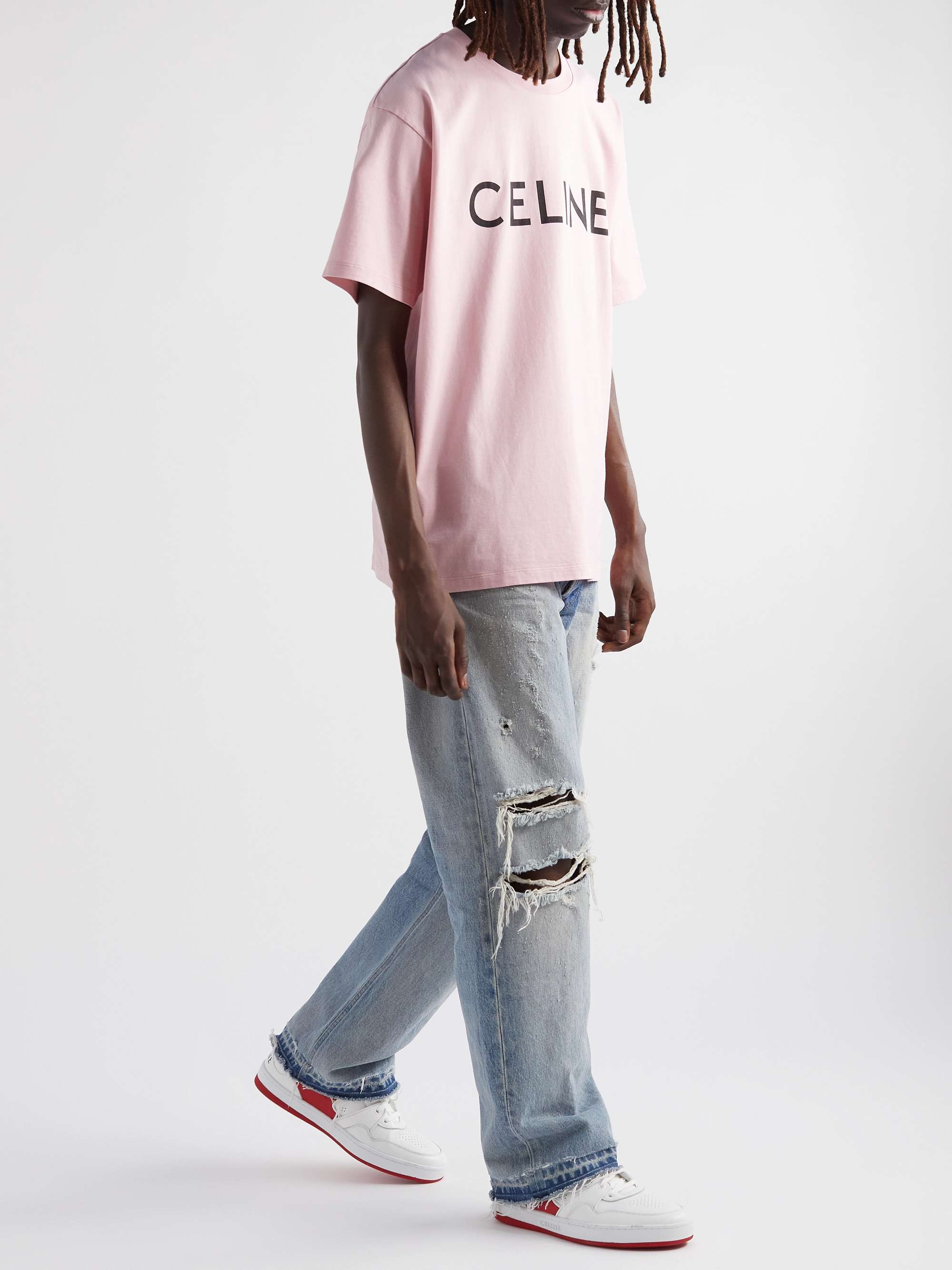 CELINE HOMME Two-Tone Leather Sneakers