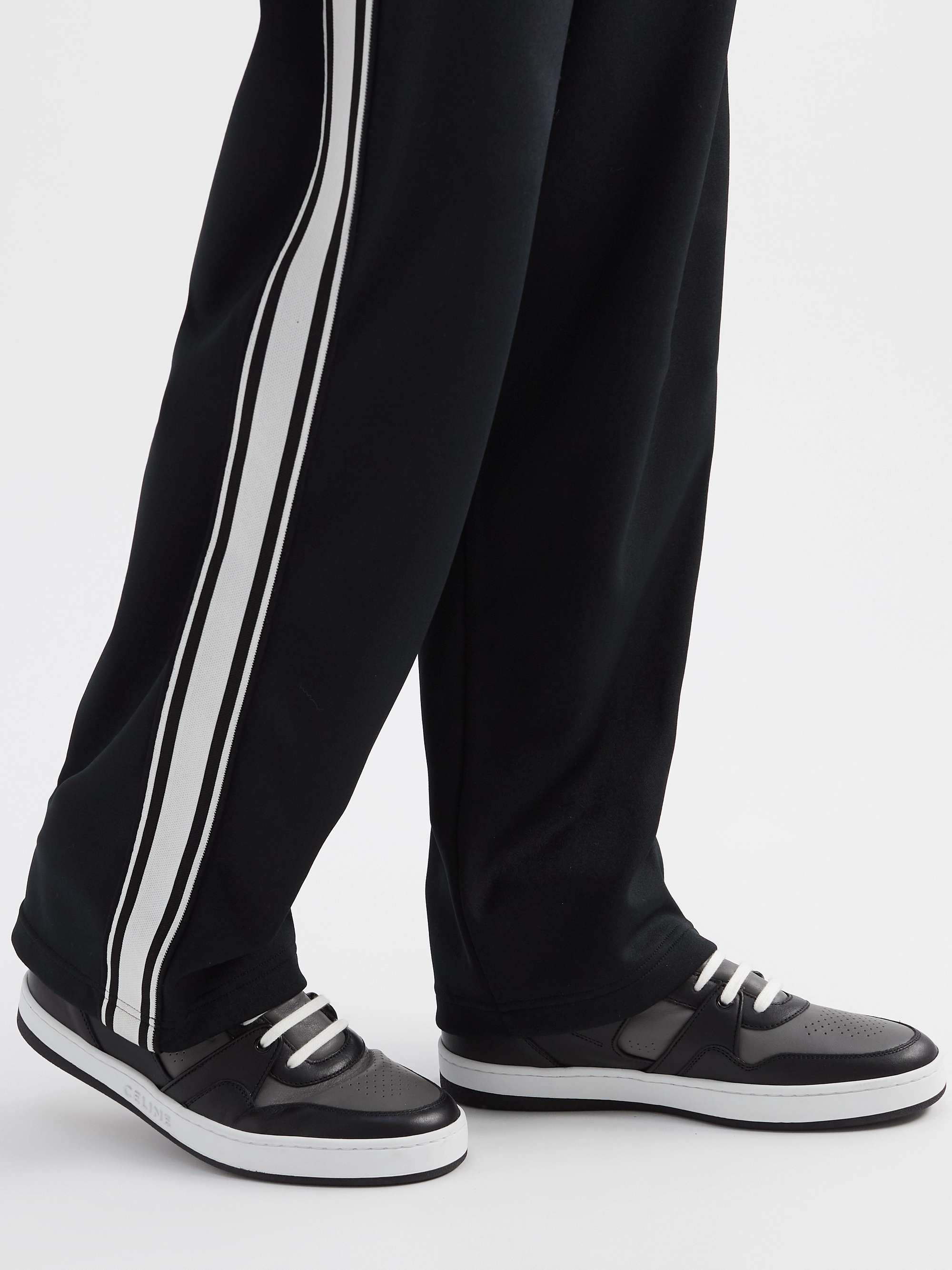 CELINE HOMME CT-05 Distressed Leather High-Top Sneakers
