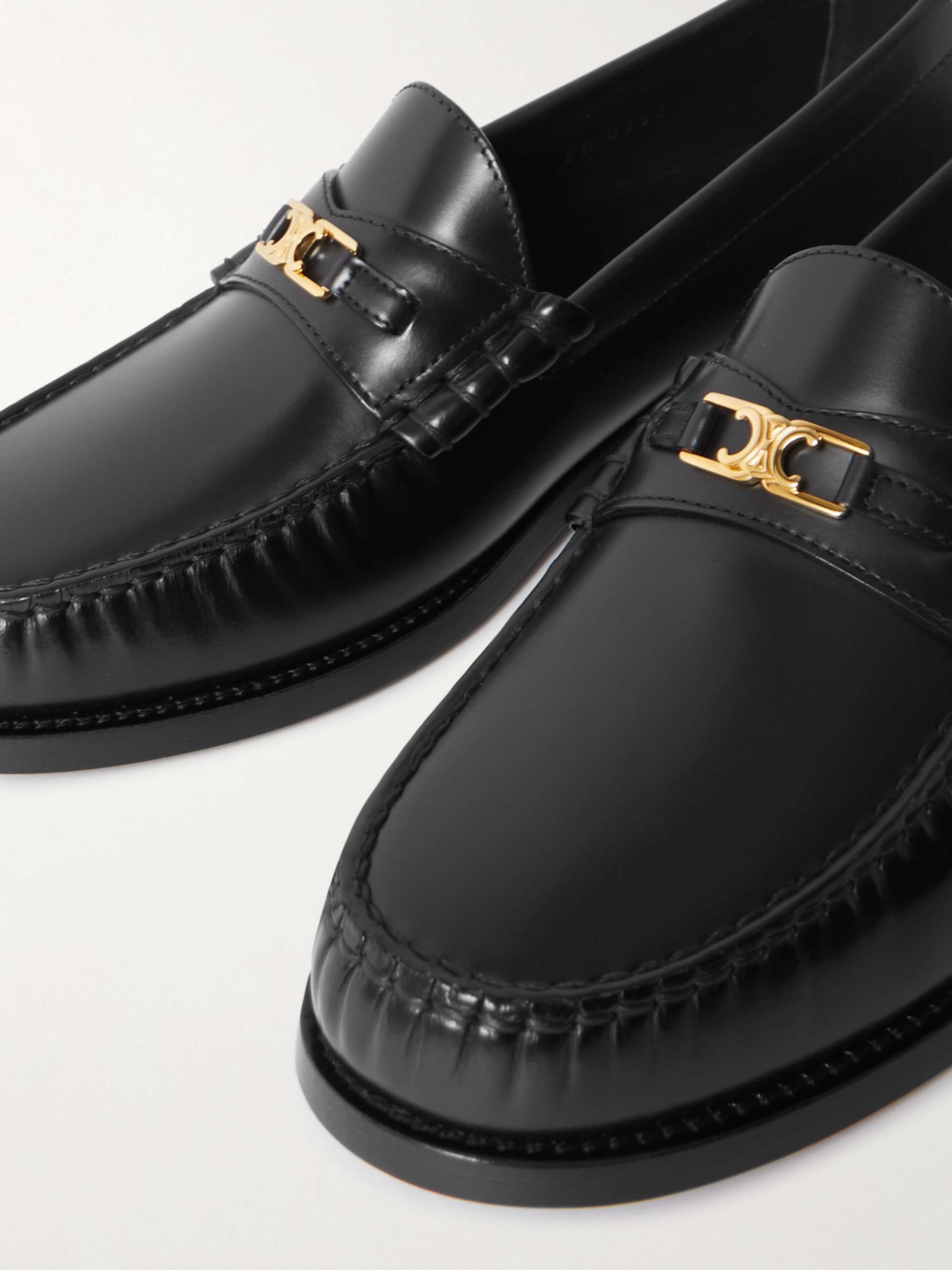CELINE HOMME Luco Triomphe Logo-Embellished Leather Loafers