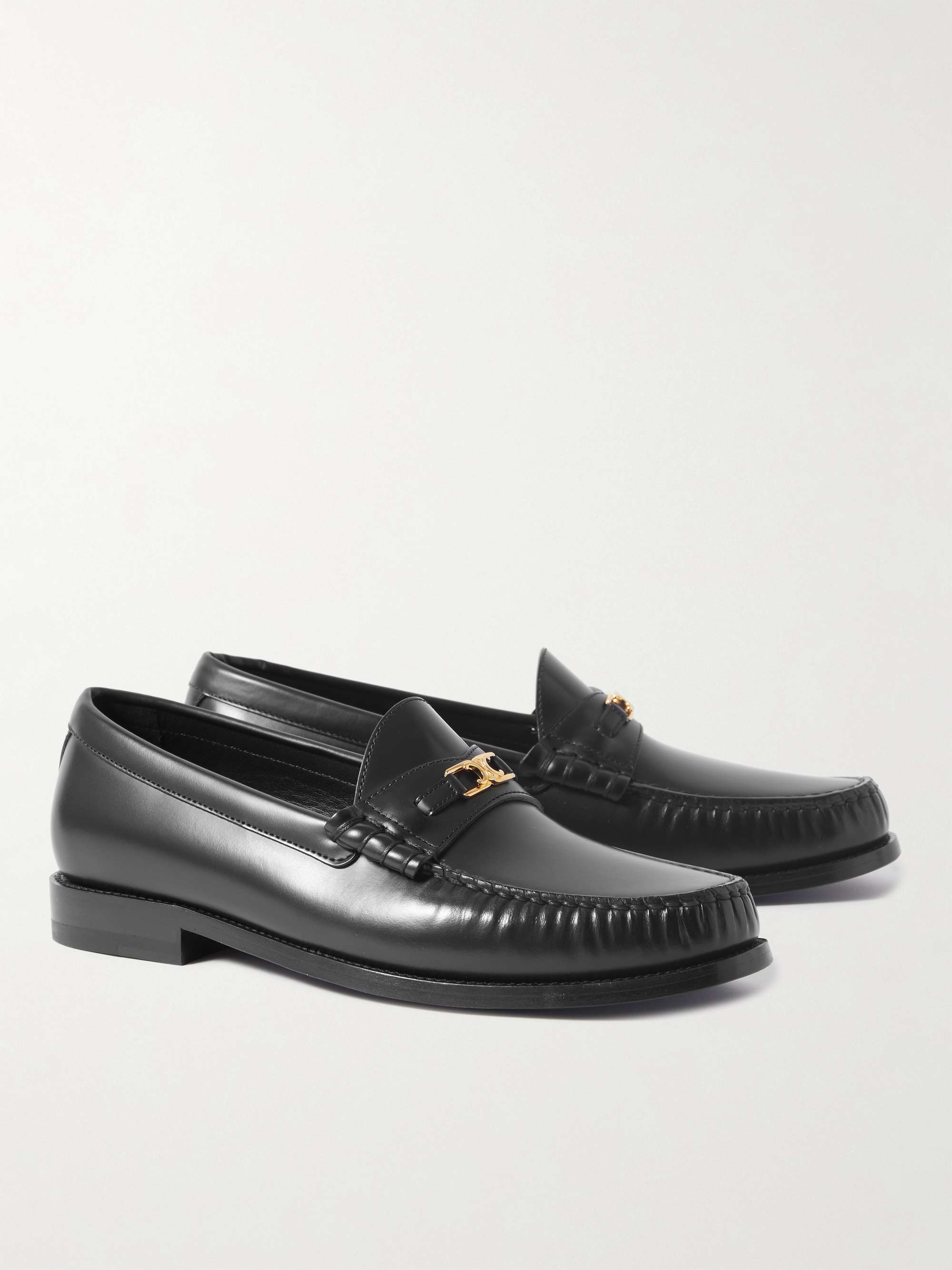 CELINE HOMME Luco Triomphe Logo-Embellished Leather Loafers