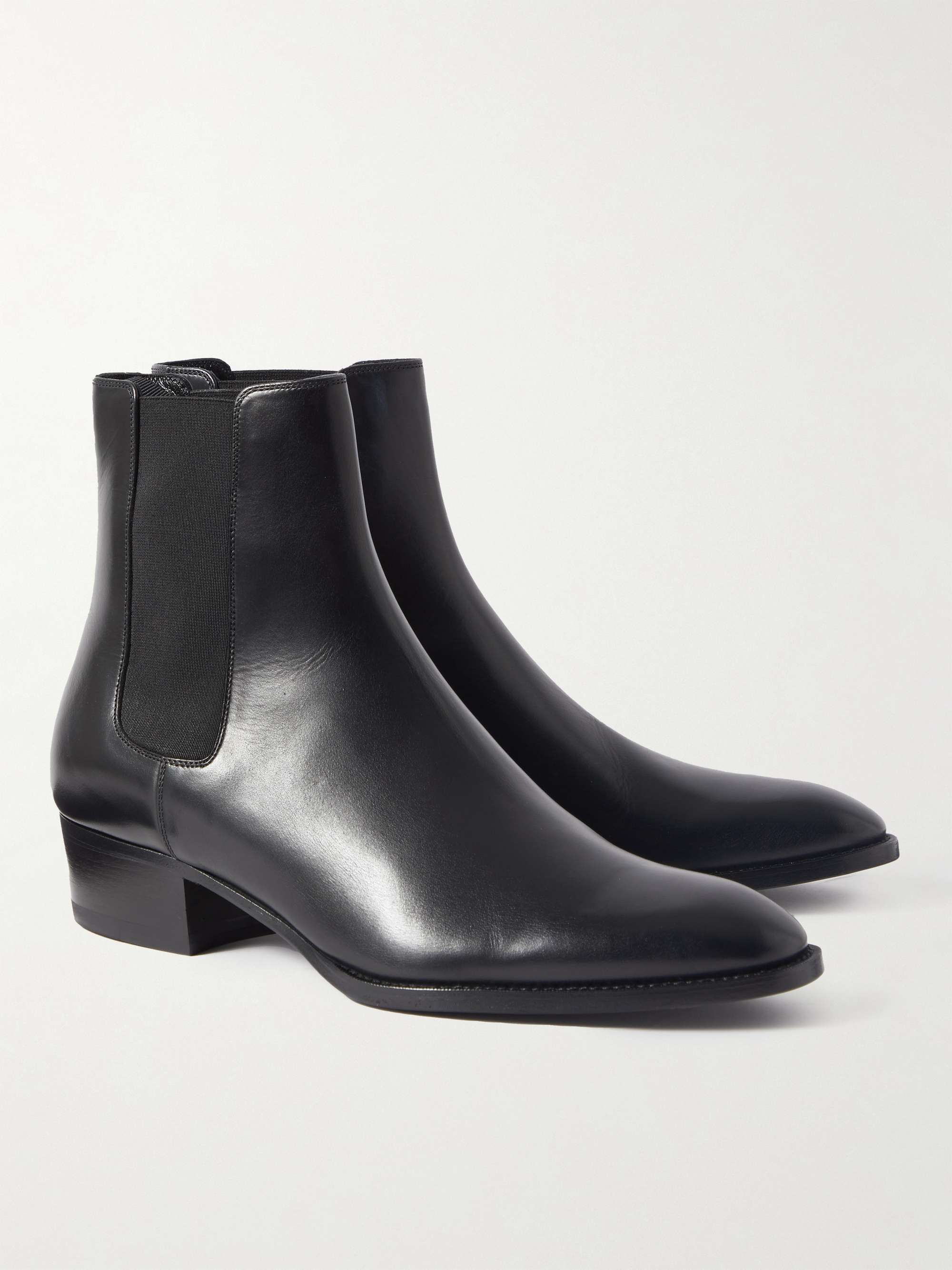 CELINE Drugstore Glossed-Leather Chelsea Boots
