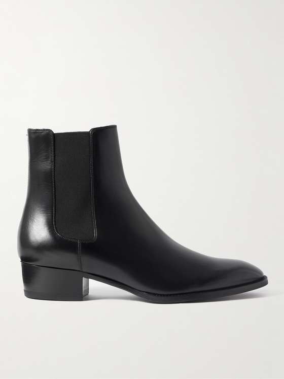 CELINE HOMME Drugstore Glossed-Leather Chelsea Boots for Men | MR PORTER