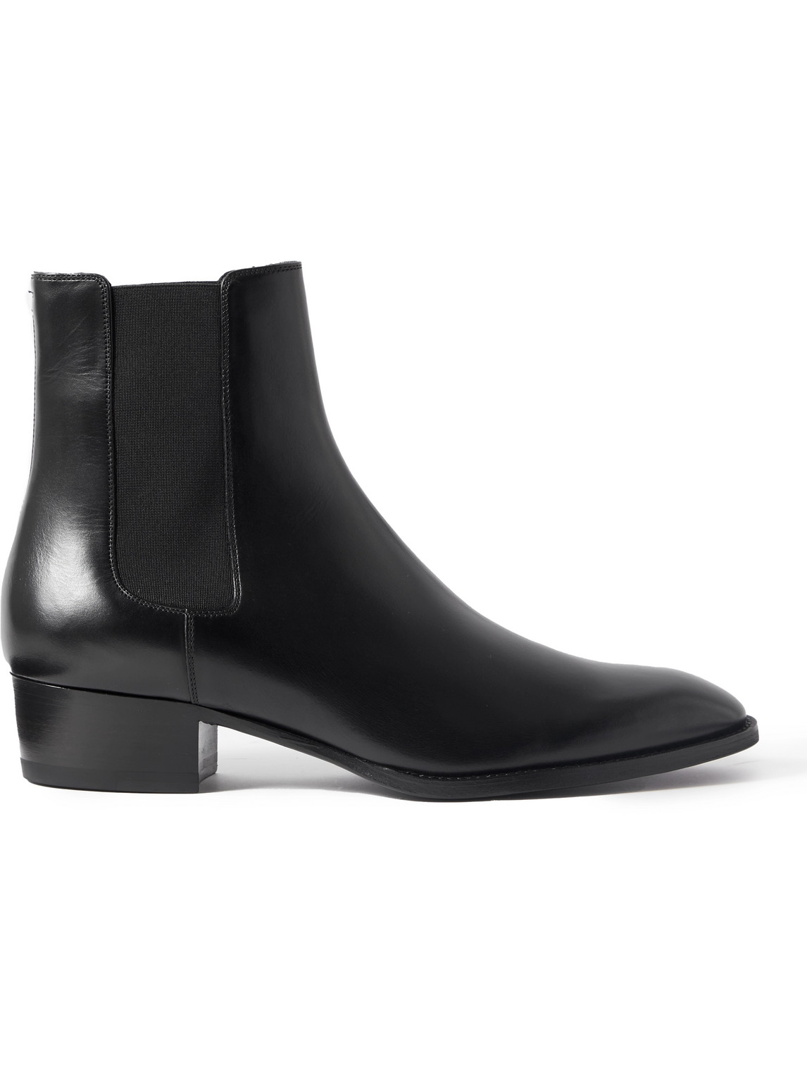 Celine Drugstore Glossed-leather Chelsea Boots In Black  display picture 1