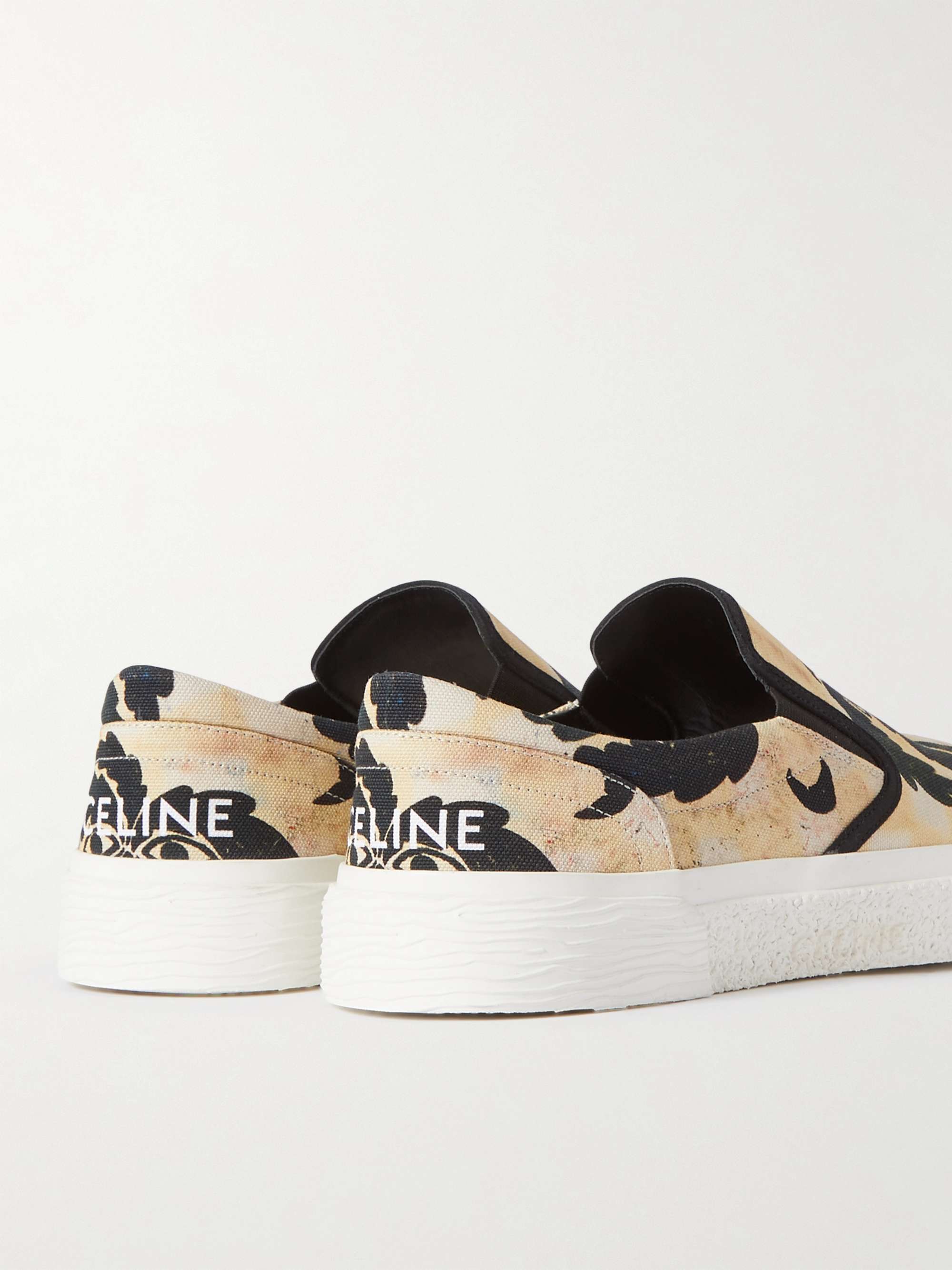 CELINE HOMME Printed Canvas Slip-On Sneakers