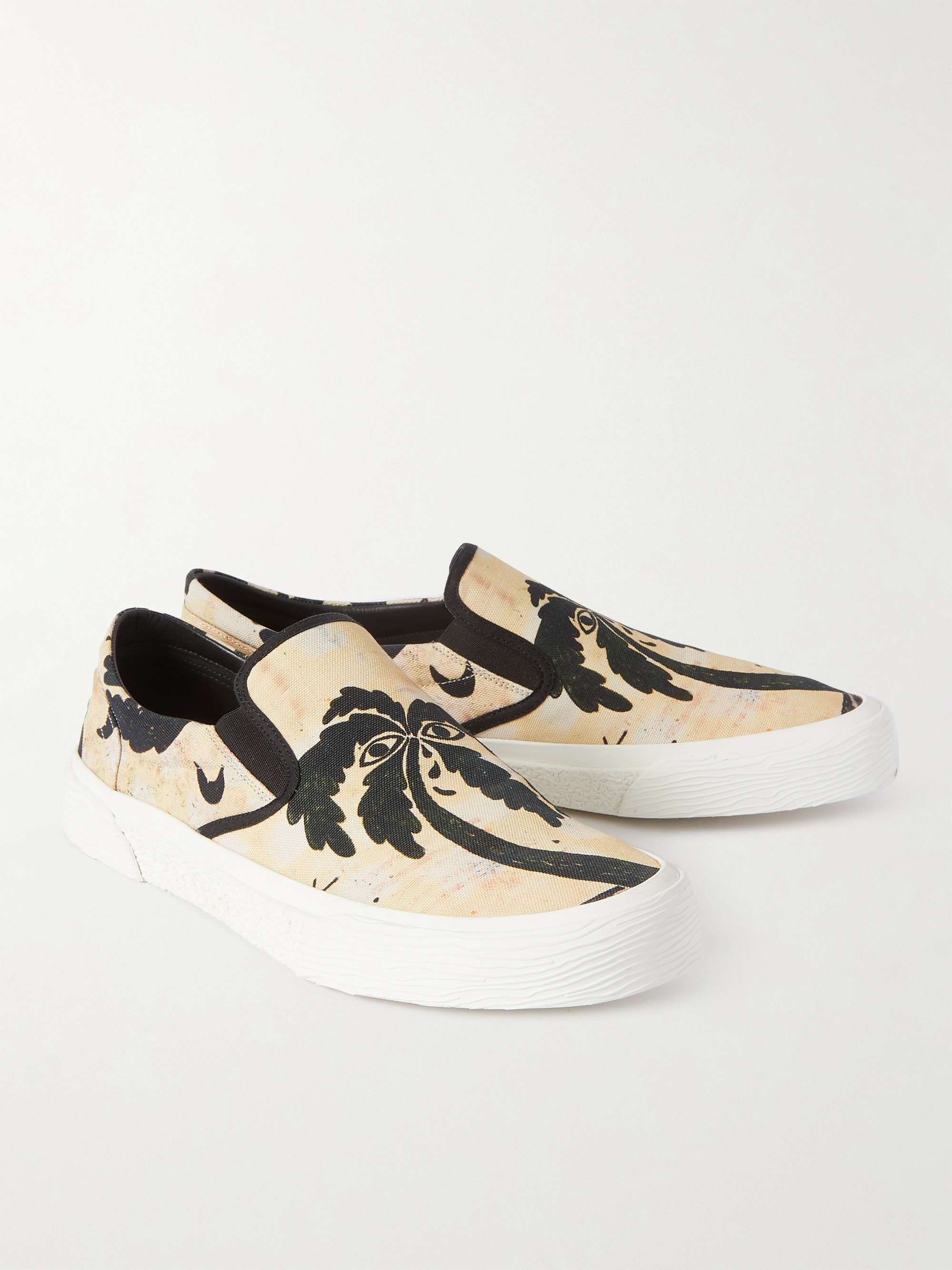 CELINE HOMME Printed Canvas Slip-On Sneakers