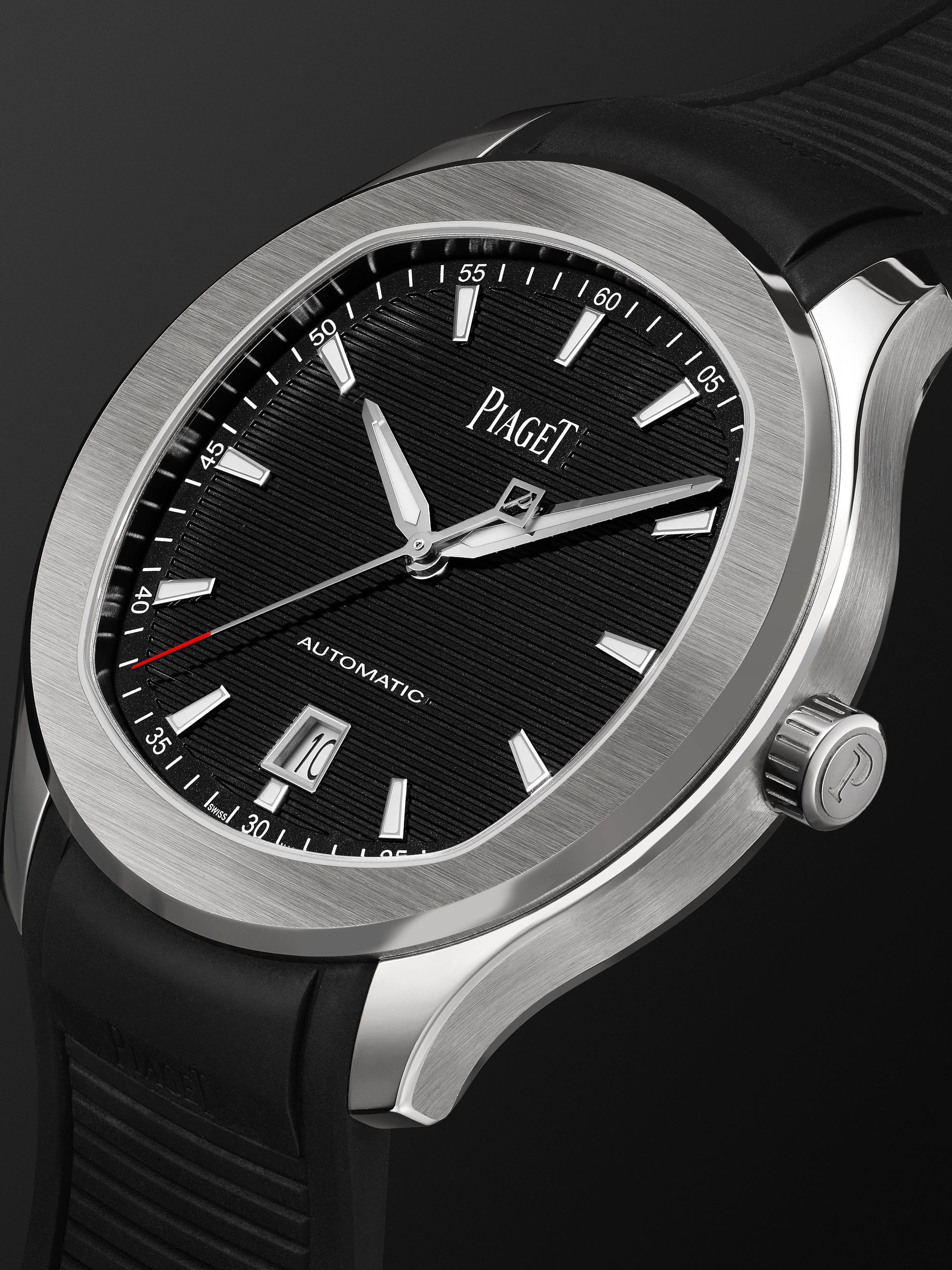 PIAGET Piaget Polo Date Automatic 42mm Stainless Steel and Rubber Watch, Ref. No. G0A47014