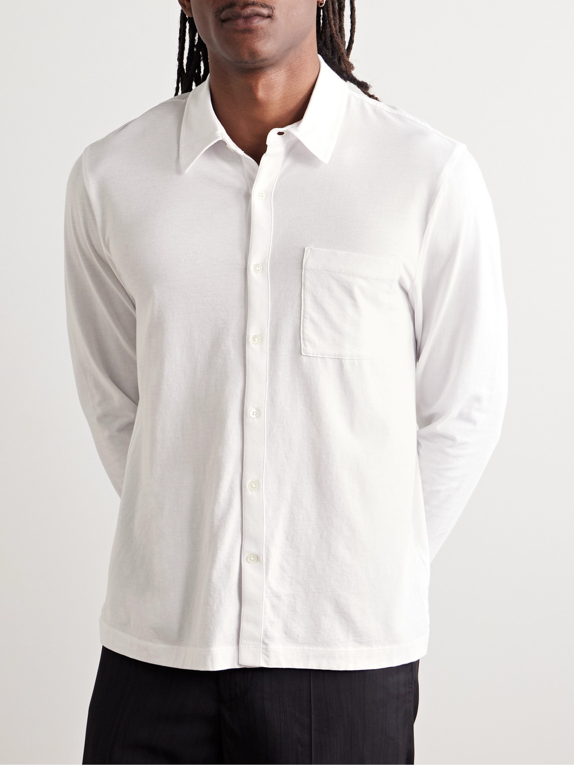 JAMES PERSE CLEAN FINISH SLIM-FIT COTTON-JERSEY SHIRT