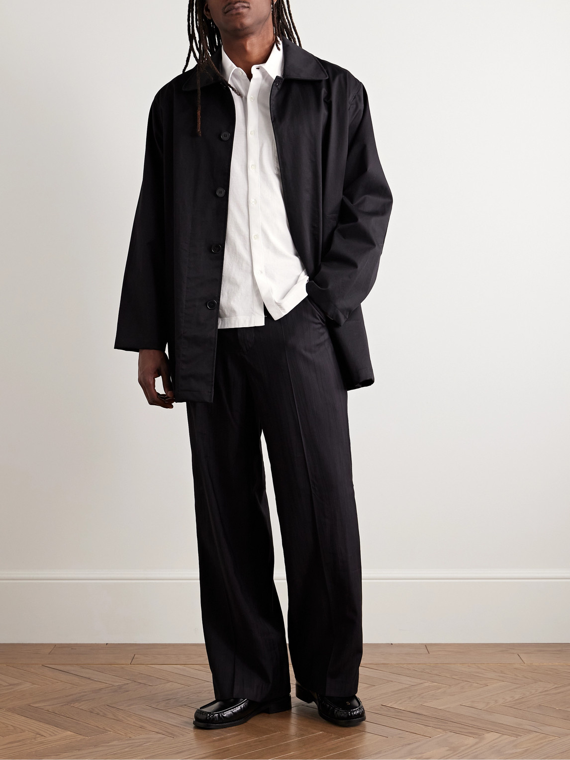JAMES PERSE CLEAN FINISH SLIM-FIT COTTON-JERSEY SHIRT