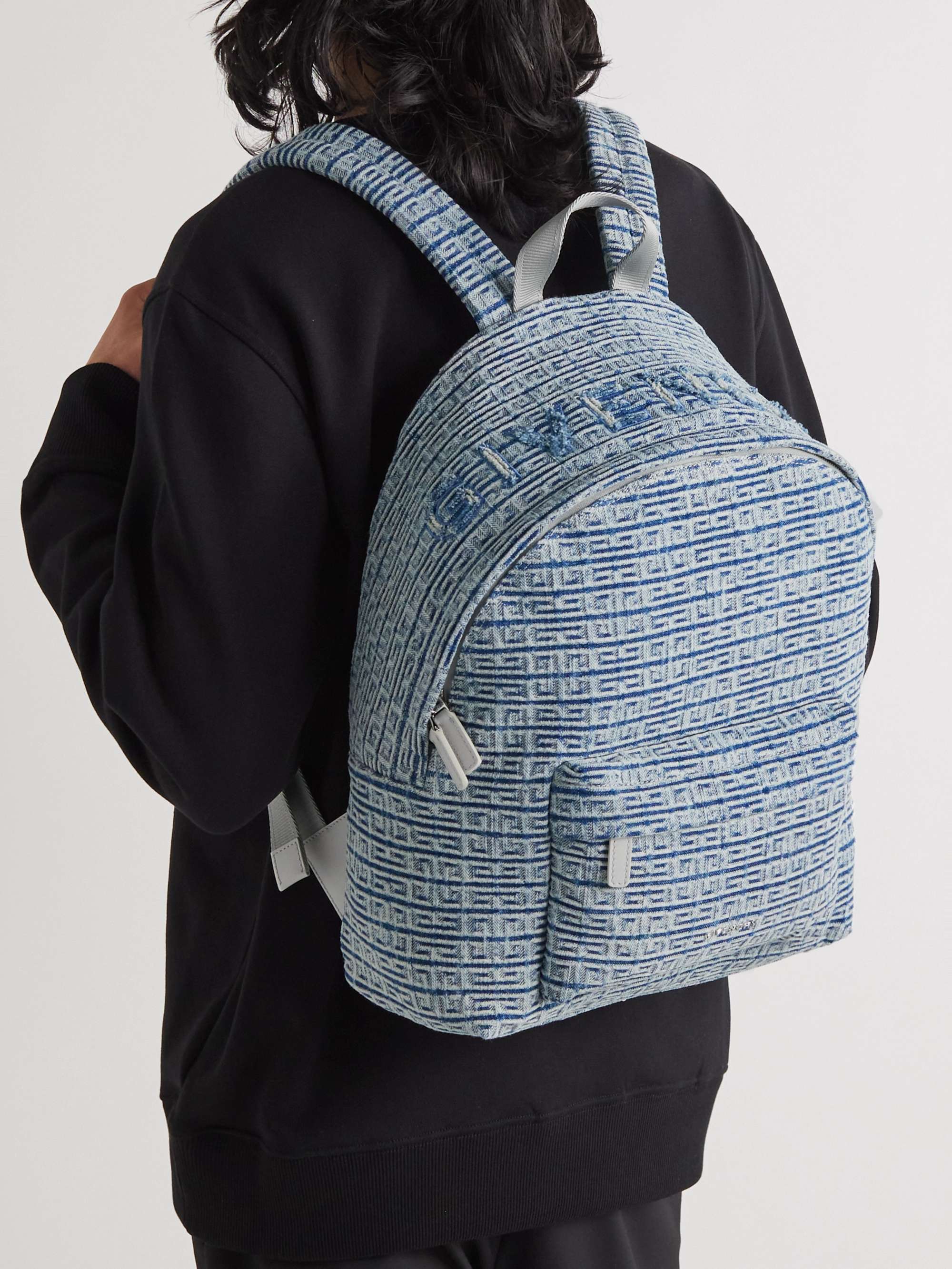 GIVENCHY Essential Logo-Embossed Denim Backpack | MR PORTER