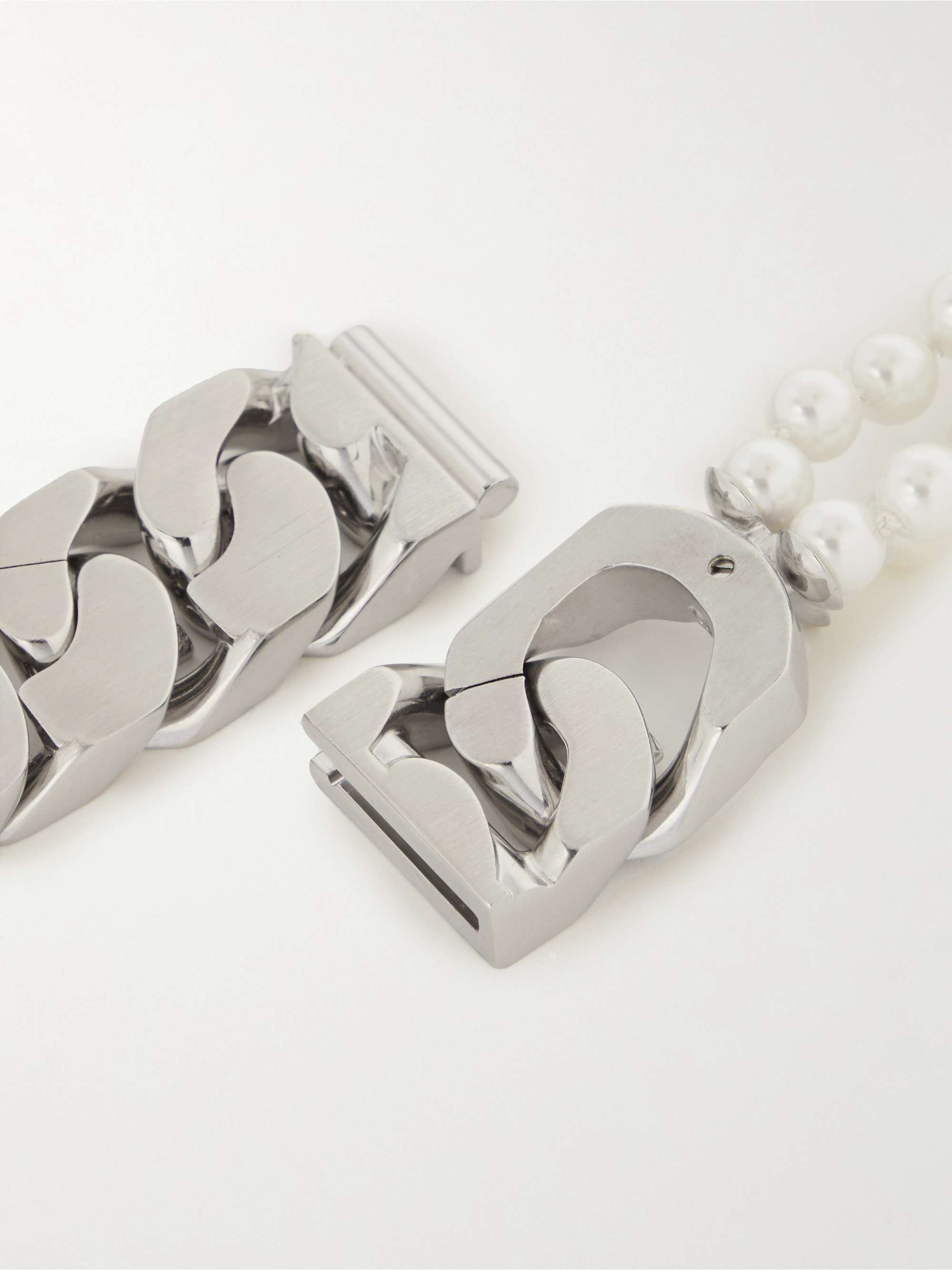 GIVENCHY Silver-Tone Faux Pearl Necklace
