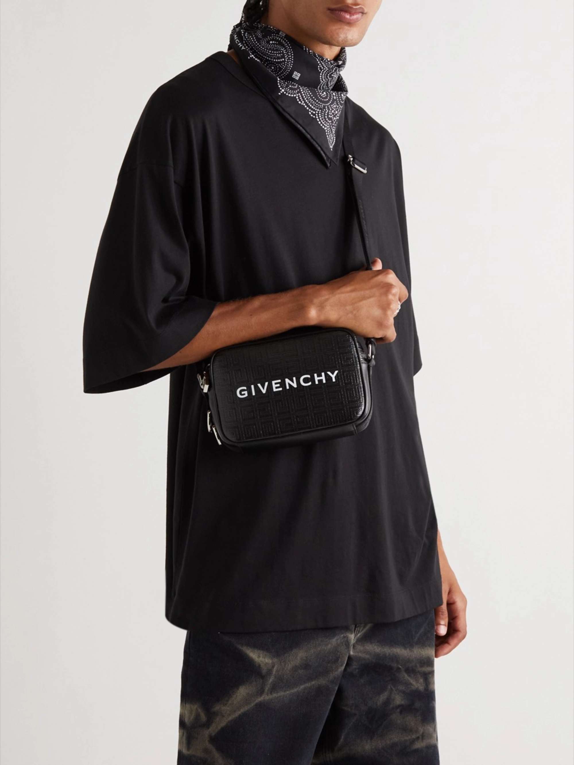 GIVENCHY G-Essentials Leather-Trimmed Logo-Embossed Coated-Canvas Messenger  Bag | MR PORTER