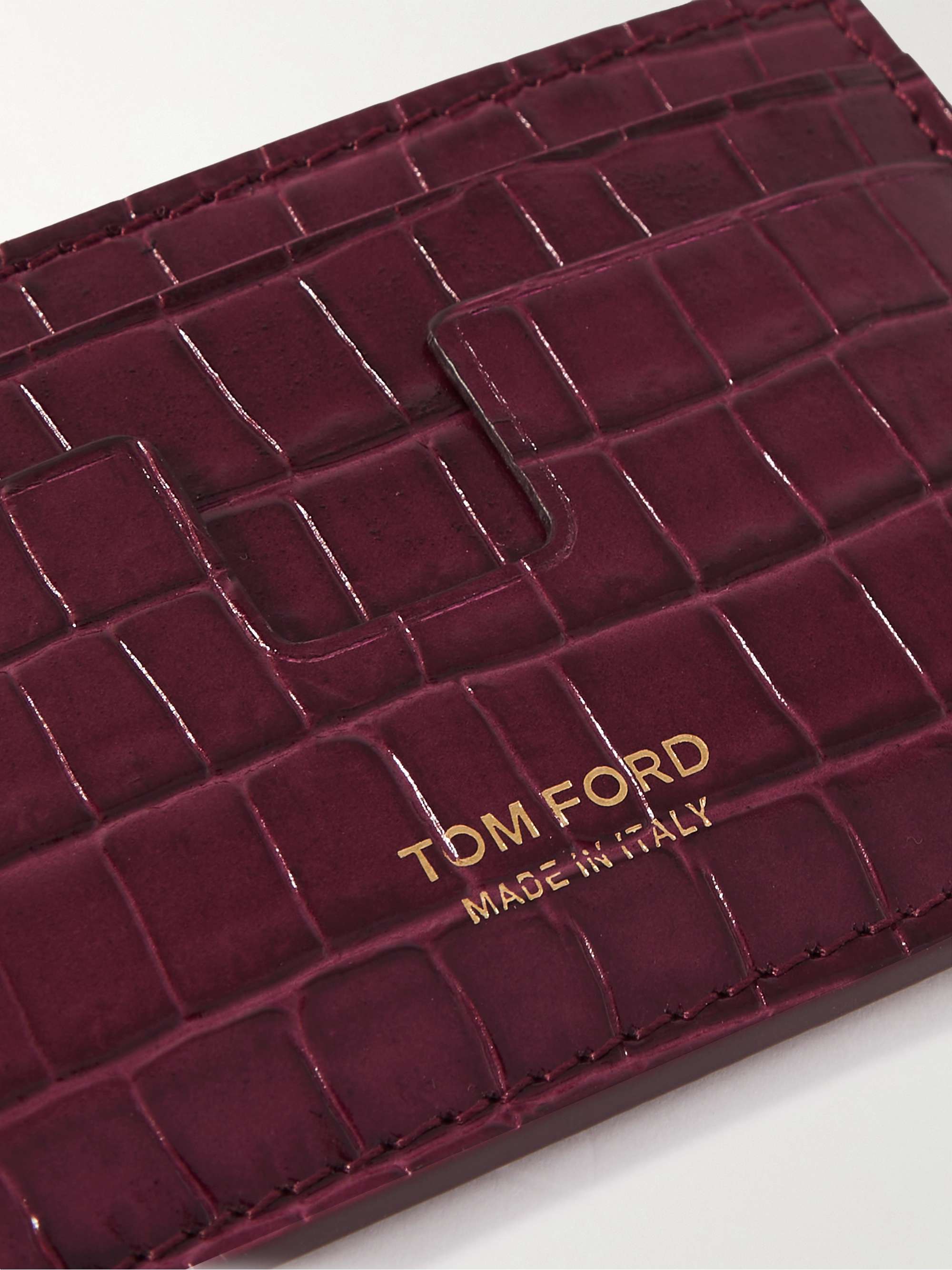 TOM FORD Croc-Effect Leather Cardholder