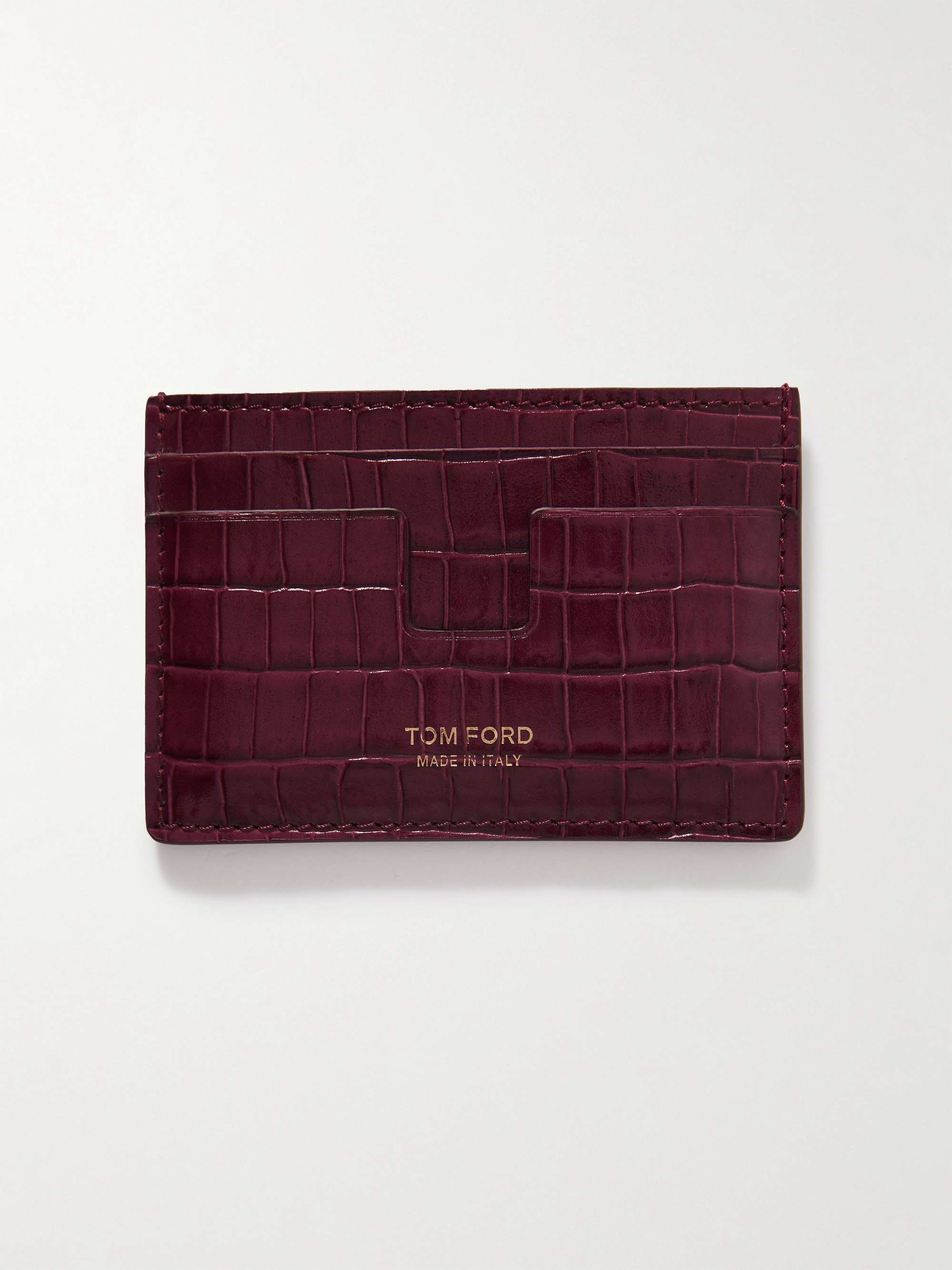 TOM FORD Croc-Effect Leather Cardholder