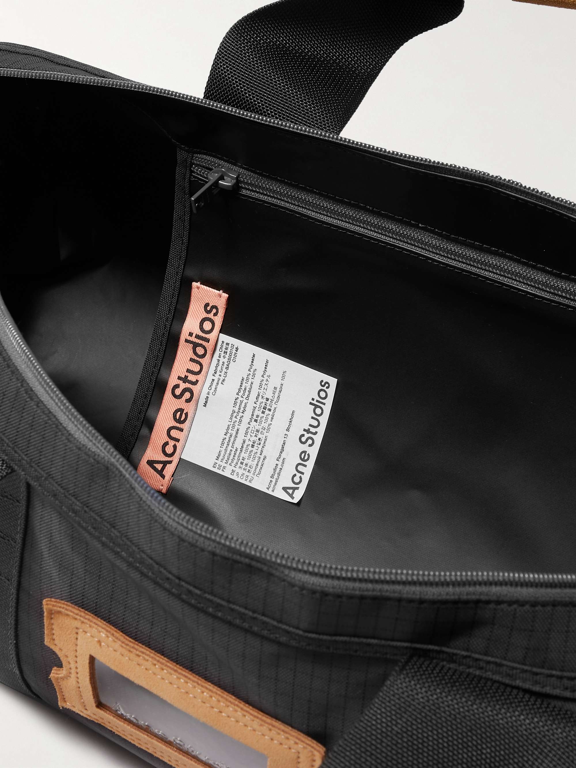 ACNE STUDIOS Suede-Trimmed Nylon-Ripstop Duffle Bag