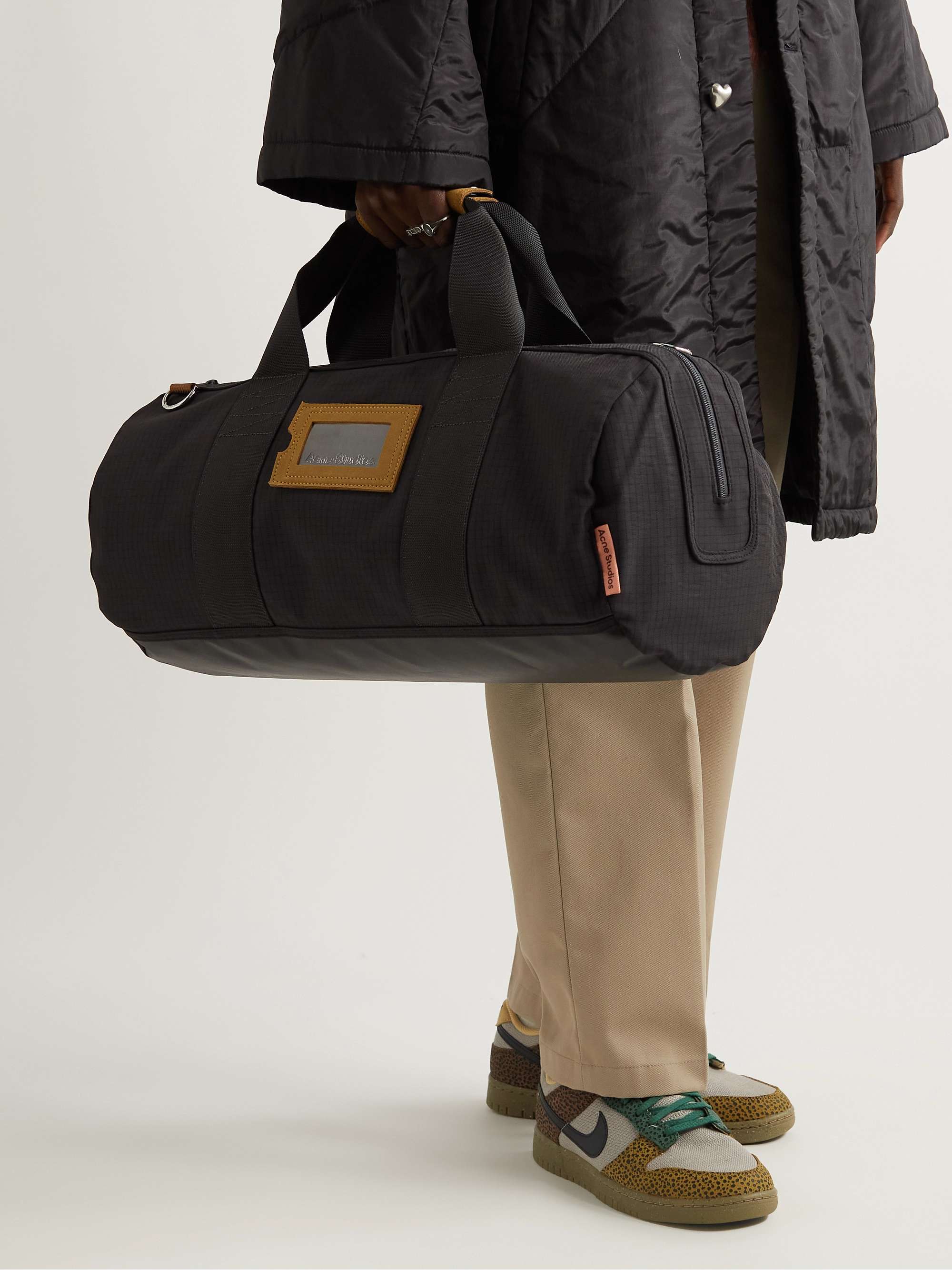 ACNE STUDIOS Suede-Trimmed Nylon-Ripstop Duffle Bag