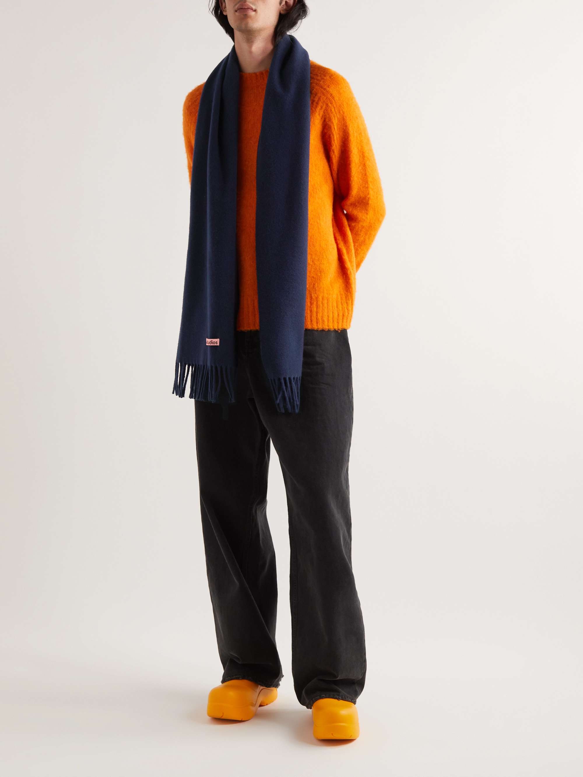ACNE STUDIOS Canada Narrow Fringed Wool Scarf