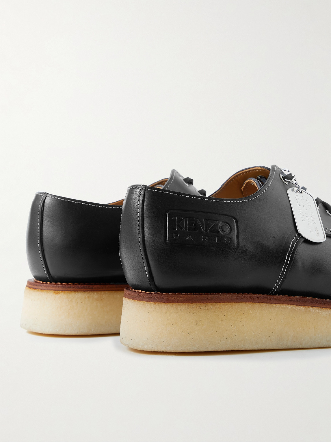 KENZO Kenzoyama Logo-Debossed Leather Derby Shoes | Smart Closet