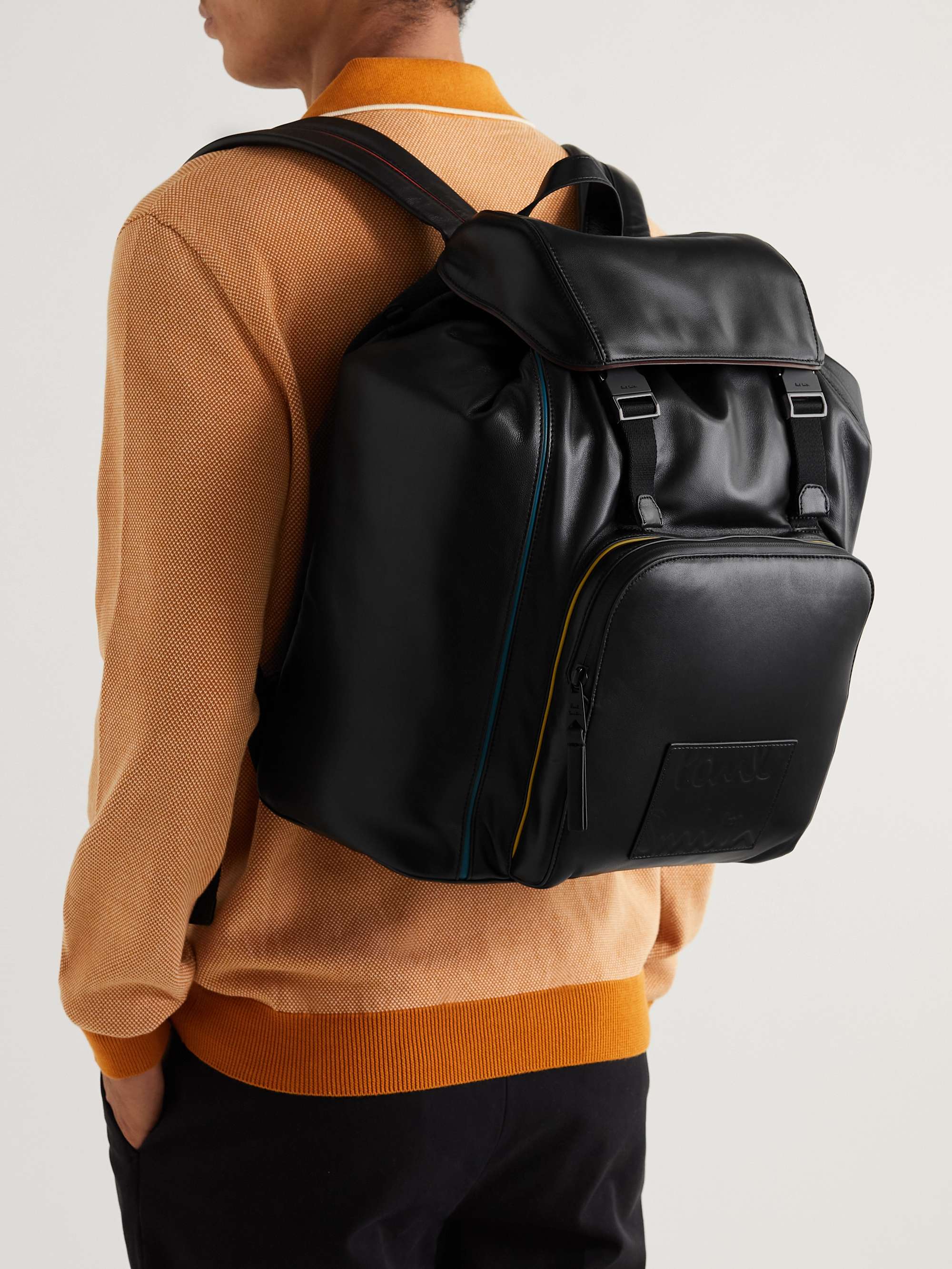 PAUL SMITH Logo-Debossed Leather Backpack for Men