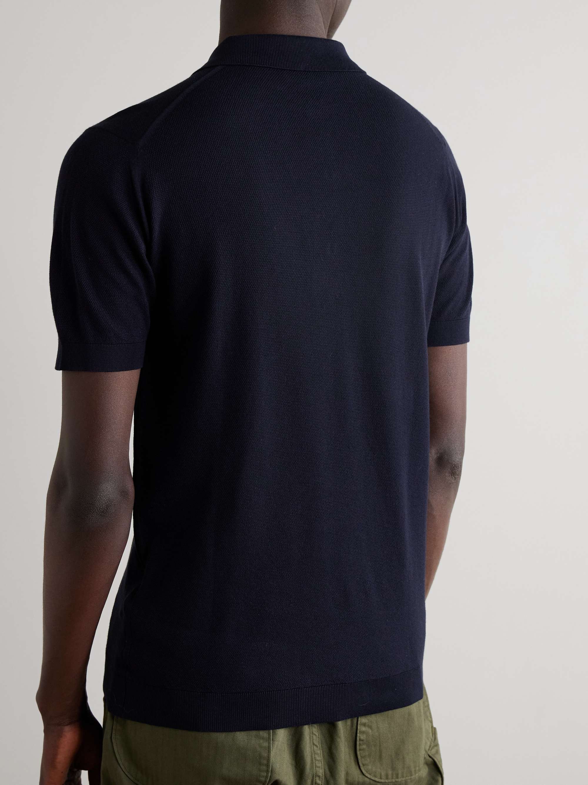 JOHN SMEDLEY Roth Slim-Fit Sea Island Cotton-Piqué Polo JOHN SMEDLEY Roth Slim-Fit Sea Island Cotton-Piqué Polo