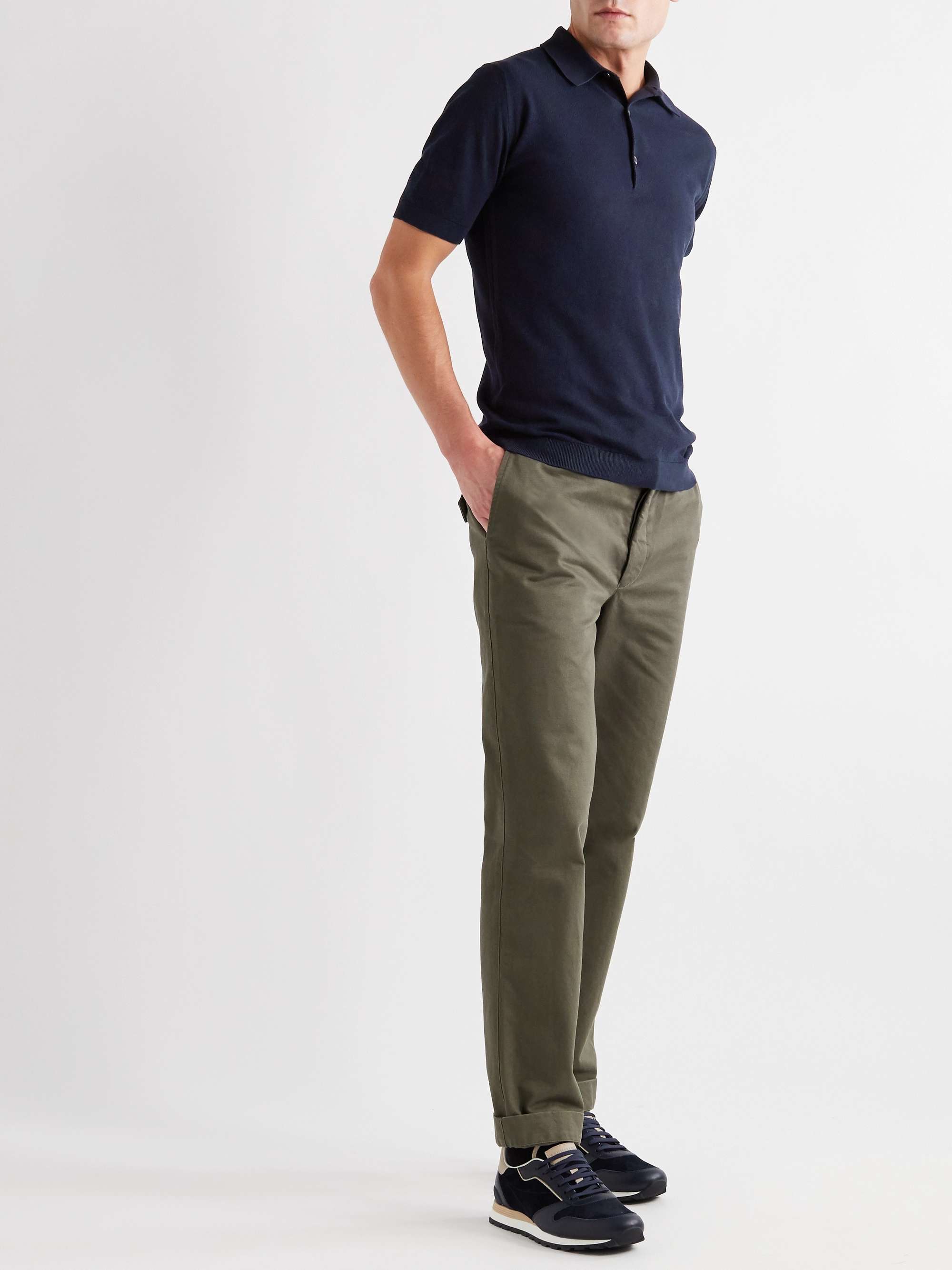 JOHN SMEDLEY シーアイランド コットンピケ スリムフィット ポロシャツ