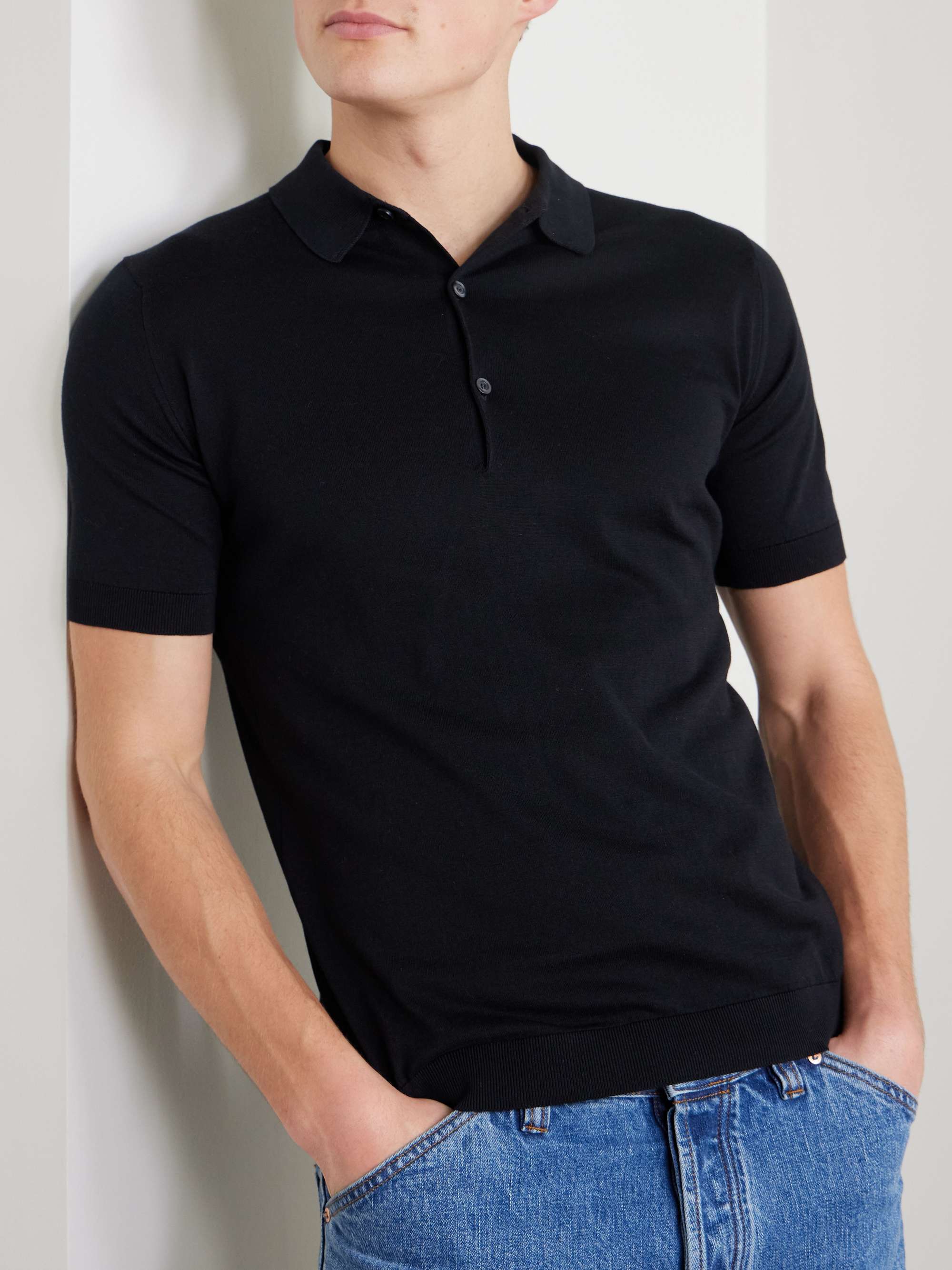 JOHN SMEDLEY Adrian Slim-Fit Sea Island Cotton Polo Shirt
